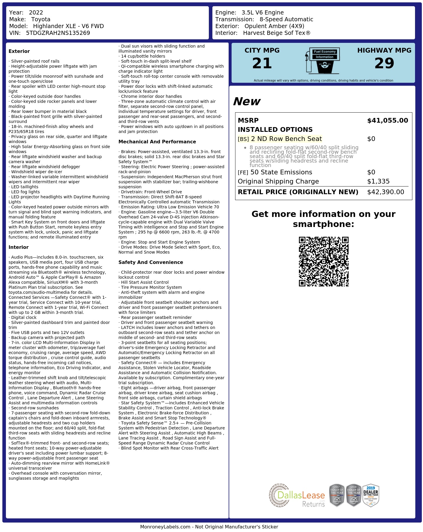 Monroney Label