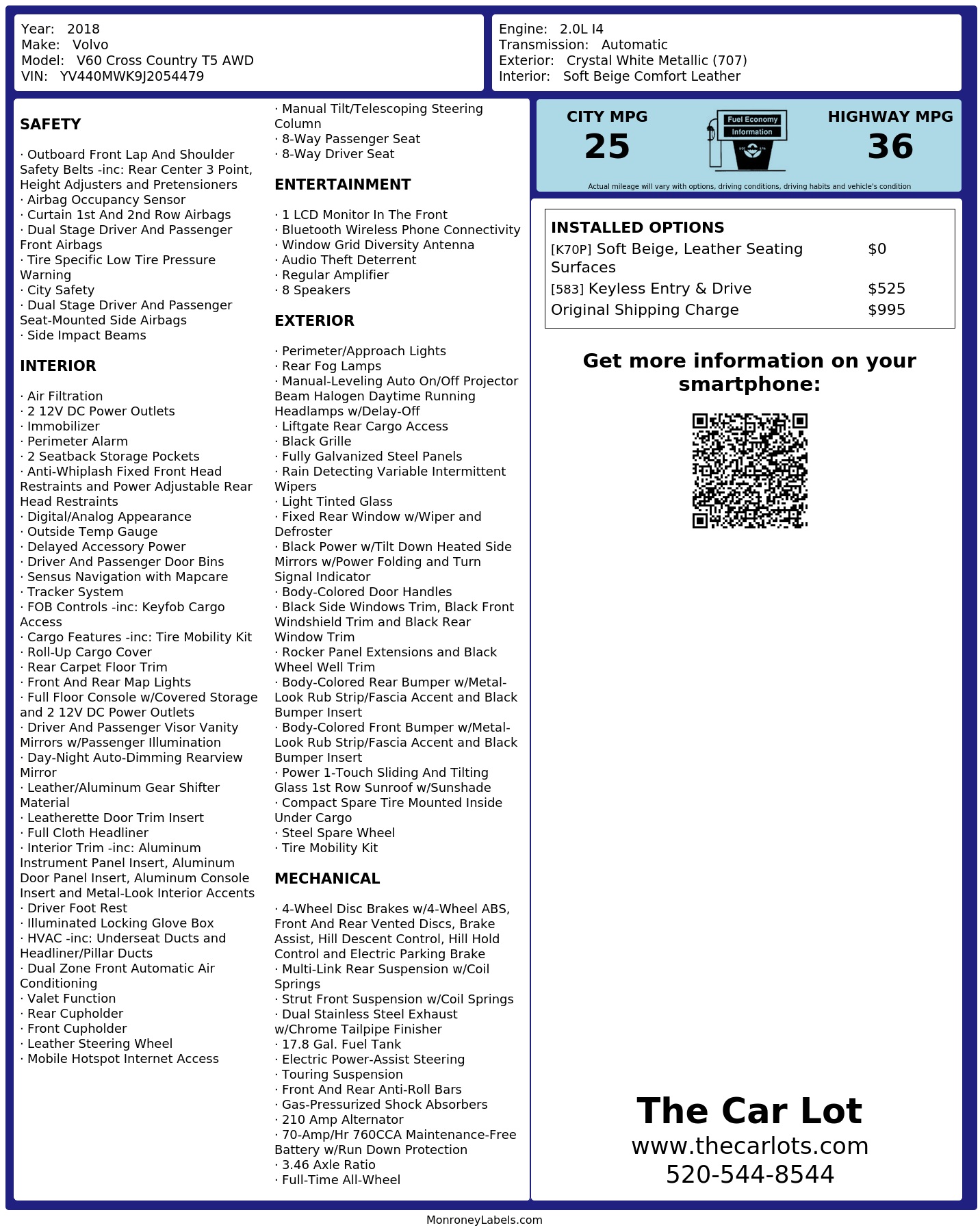 Monroney Label