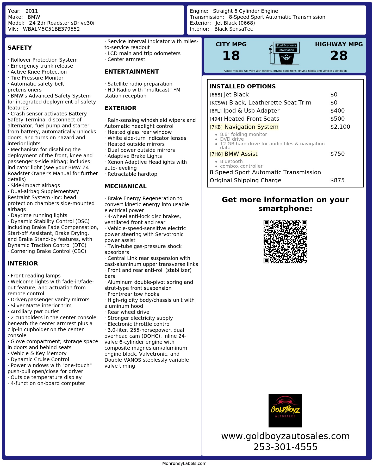 Monroney Label