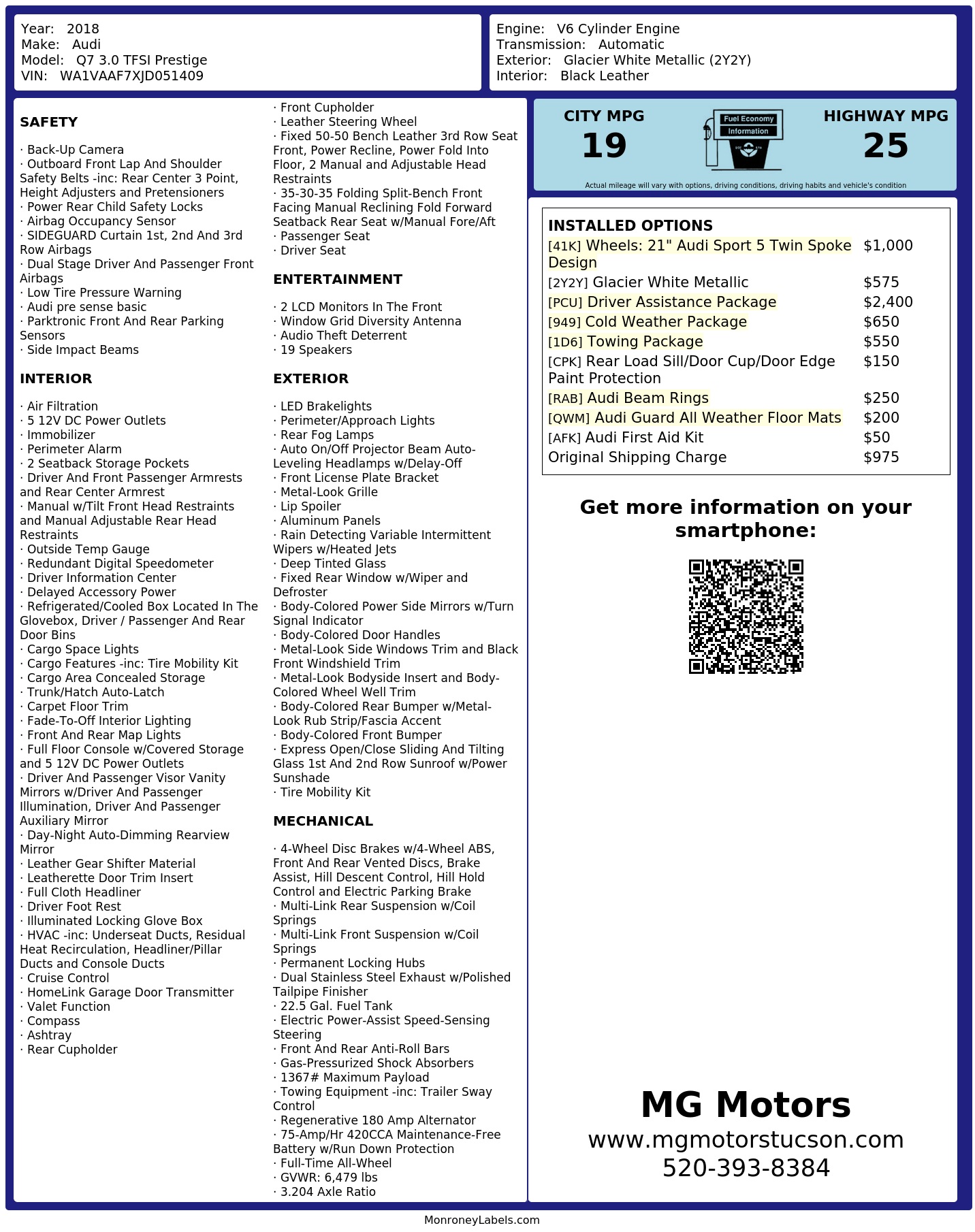 Monroney Label