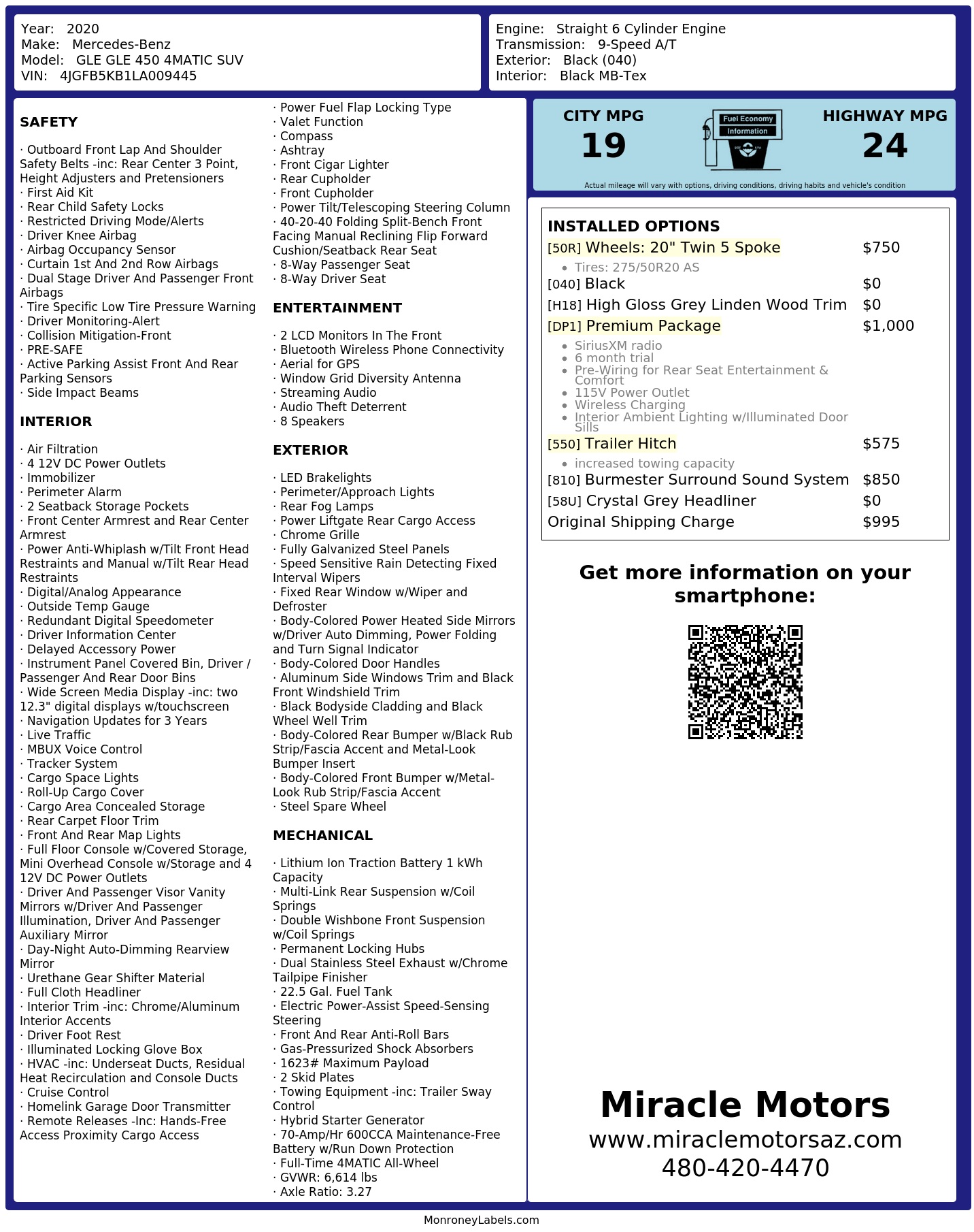 Monroney Label
