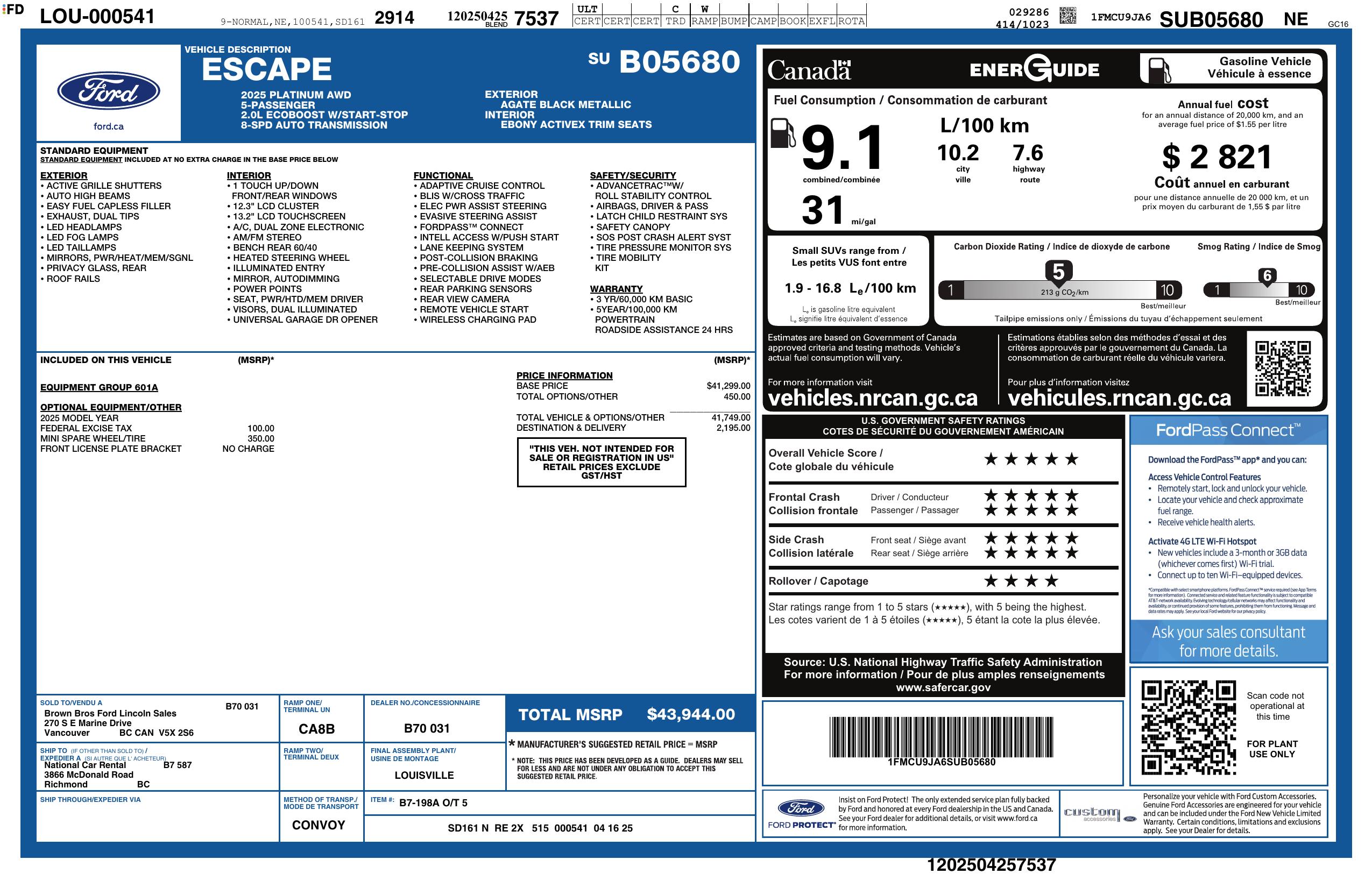 Monroney Label