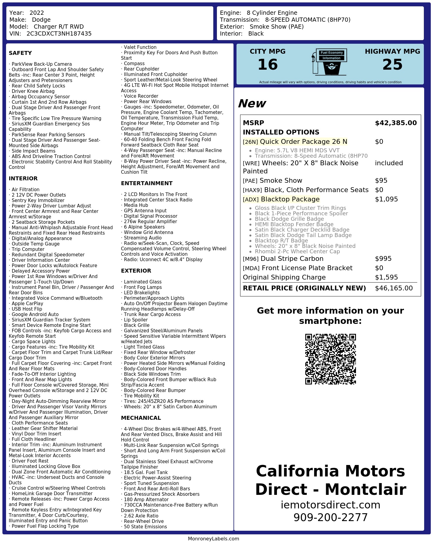 Monroney Label