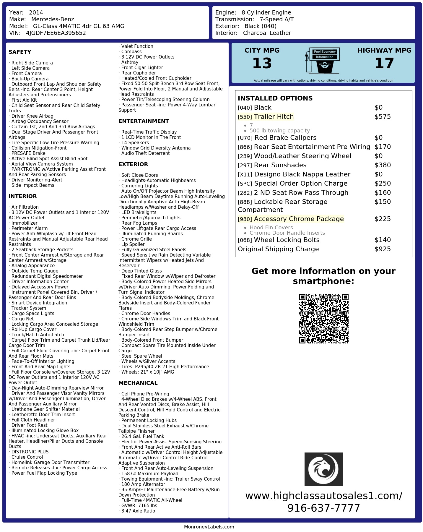 Monroney Label