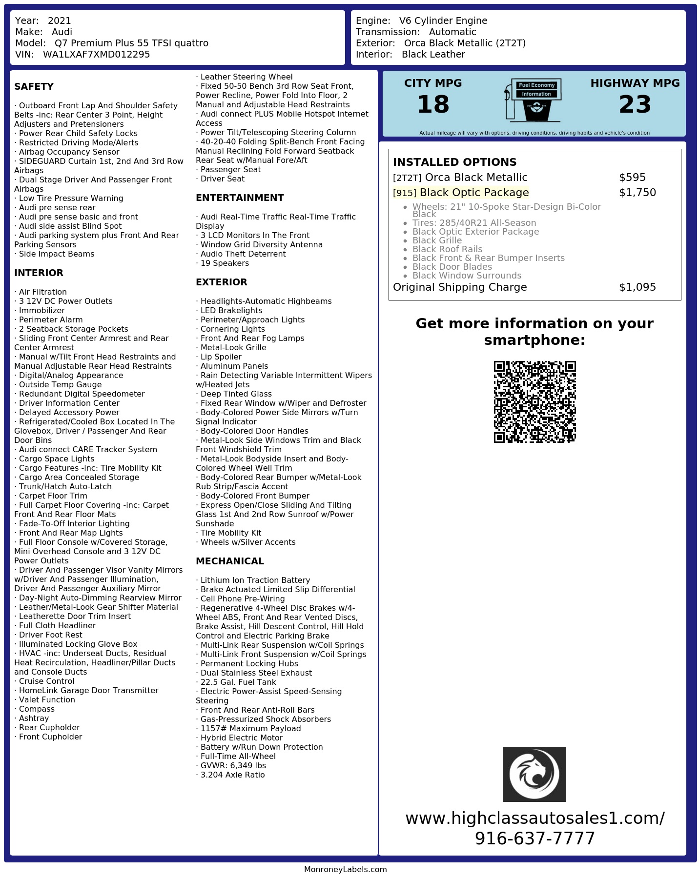 Monroney Label