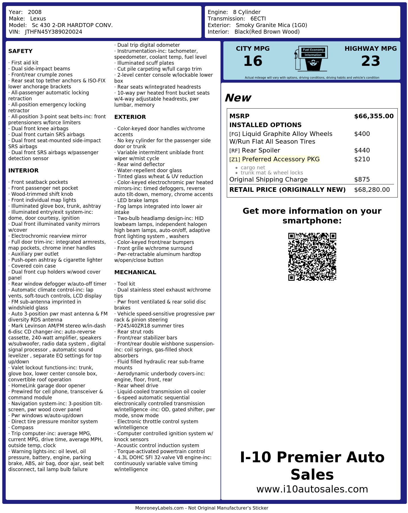 Monroney Label