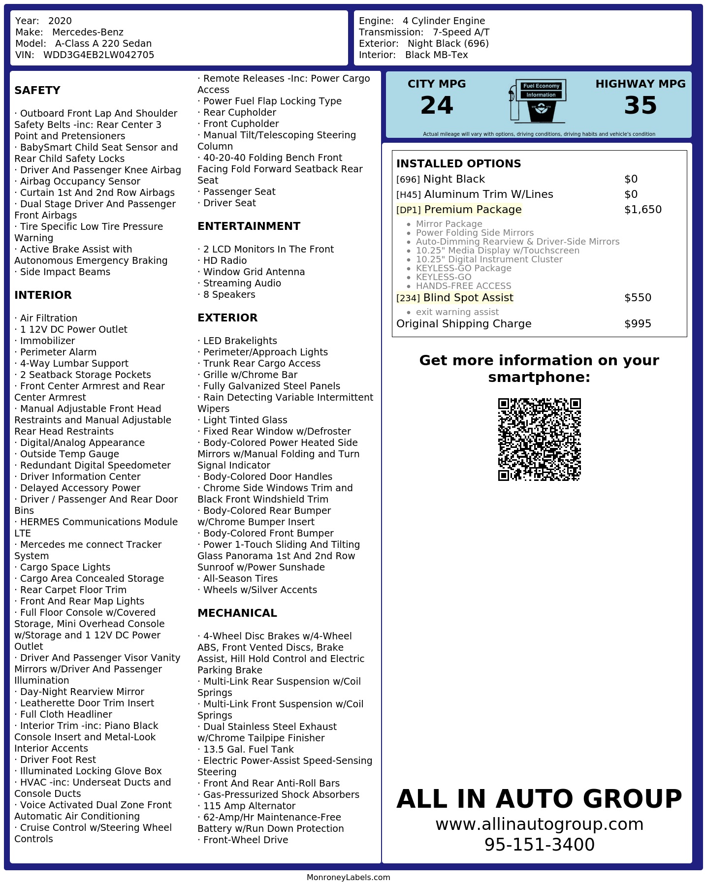 Monroney Label