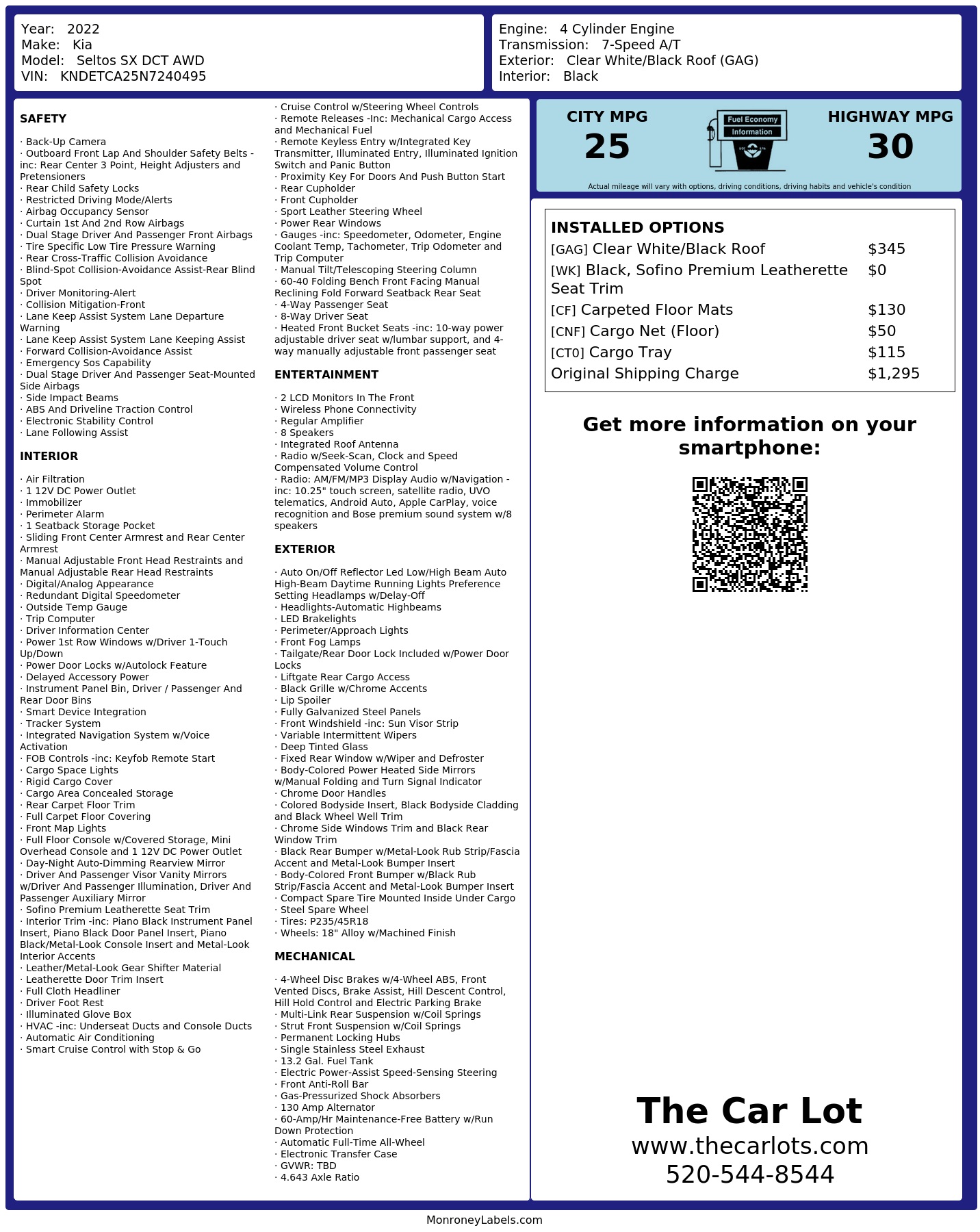 Monroney Label