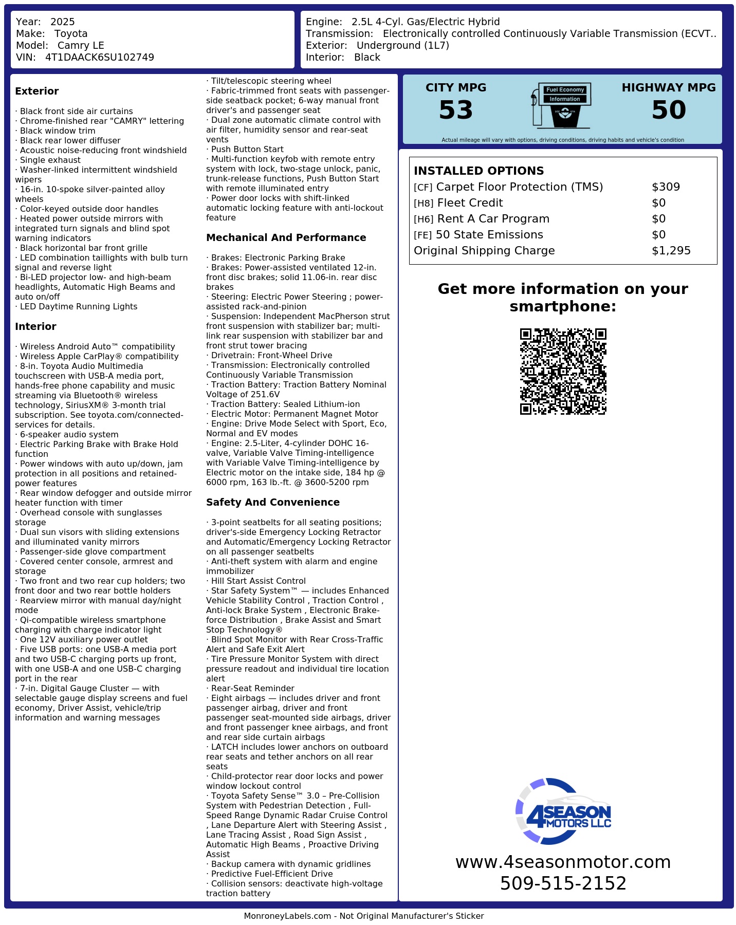 Monroney Label