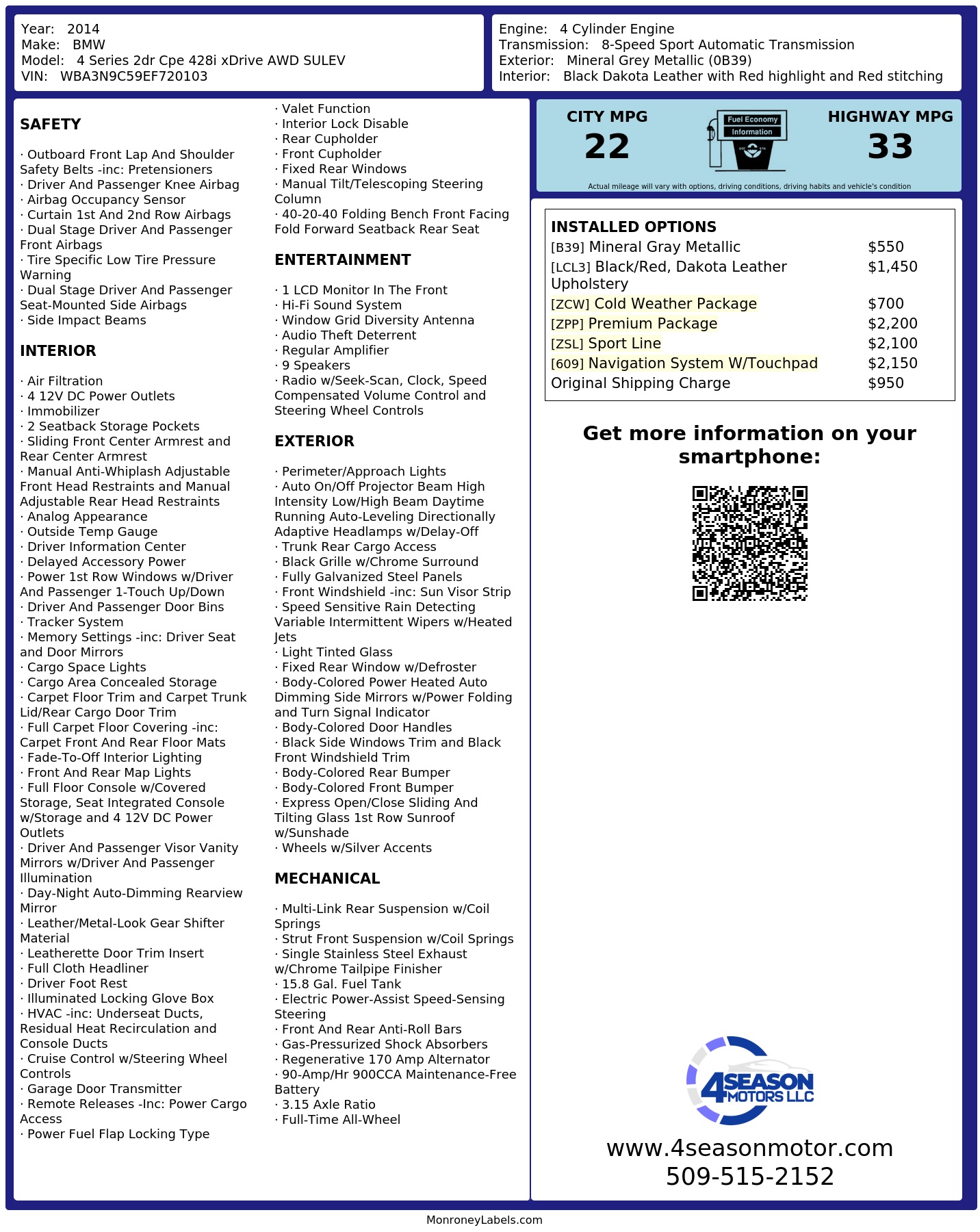 Monroney Label
