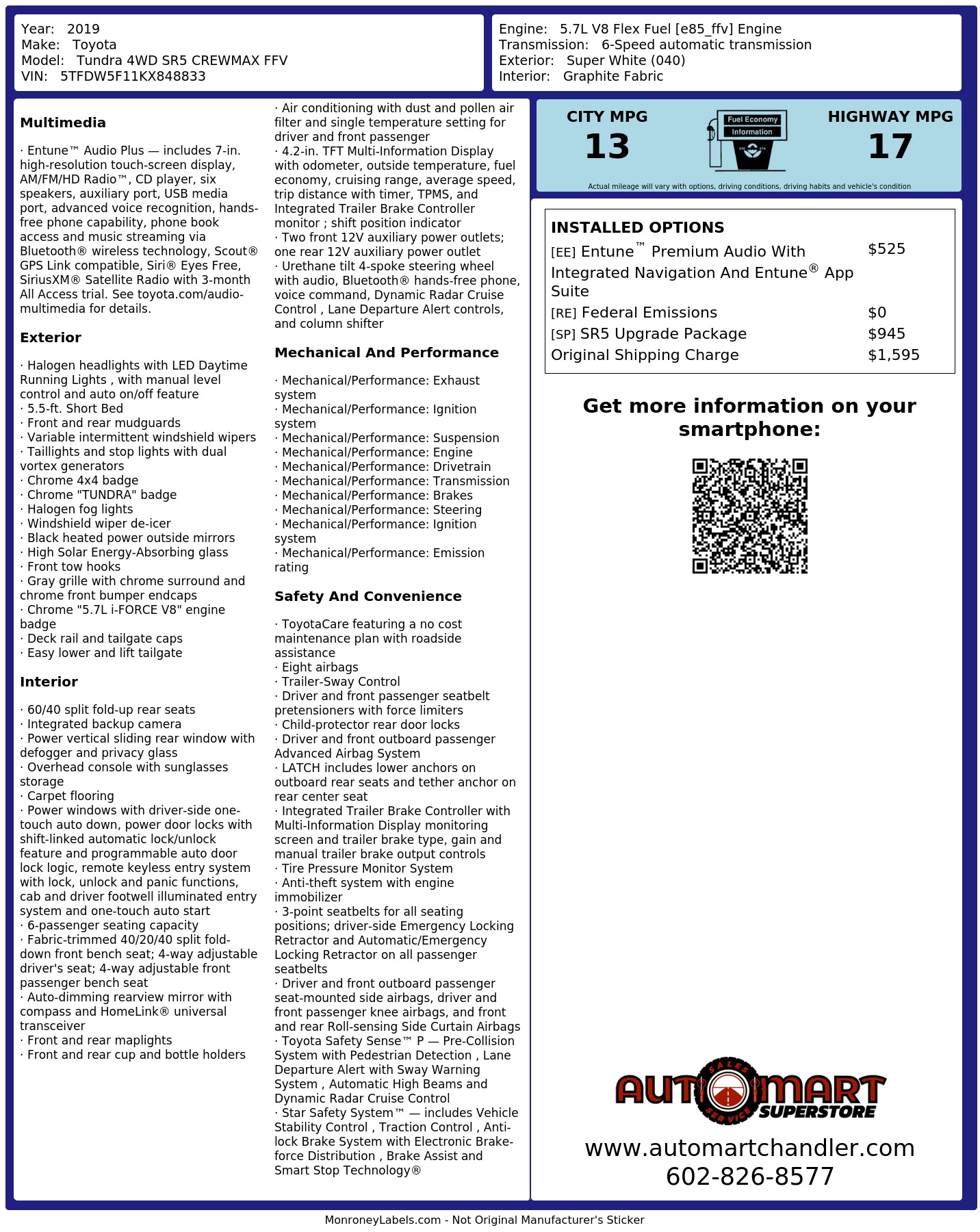 Monroney Label