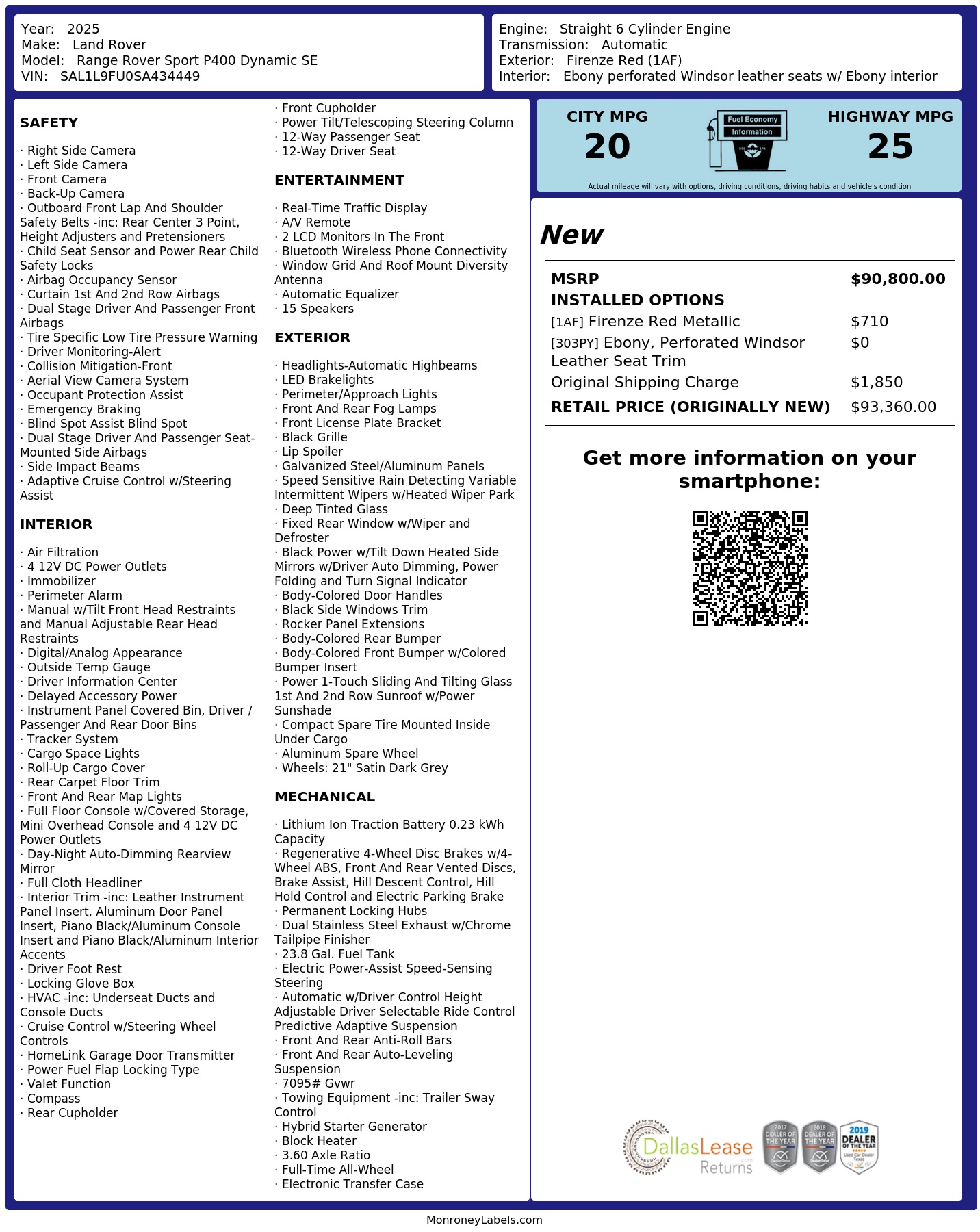 Monroney Label