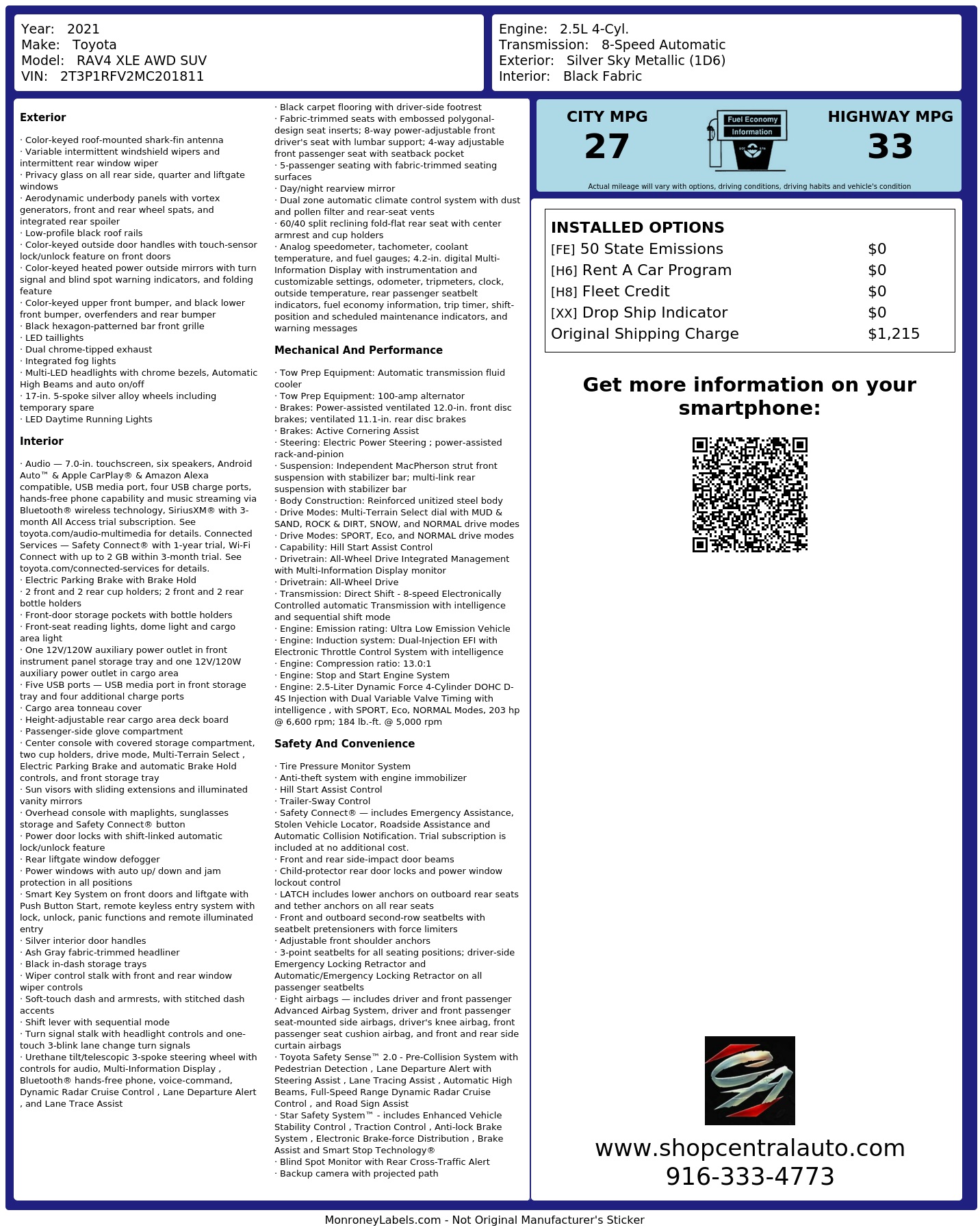 Monroney Label