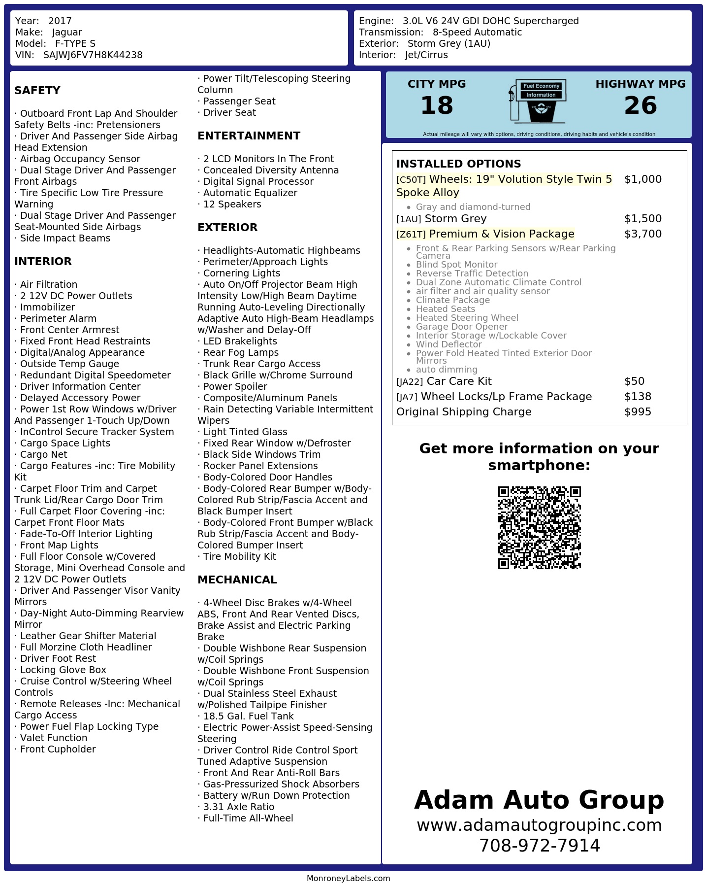Monroney Label