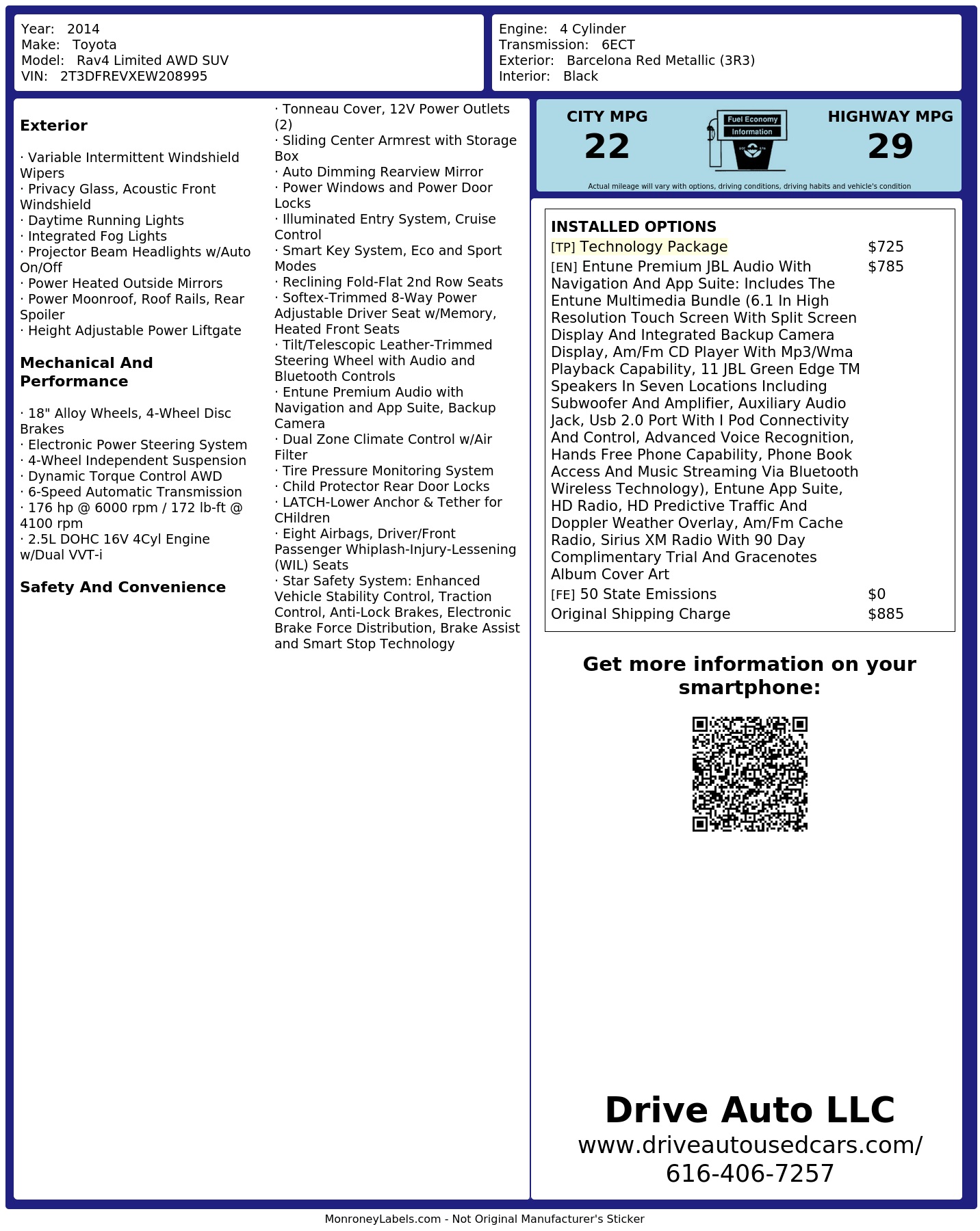 Monroney Label