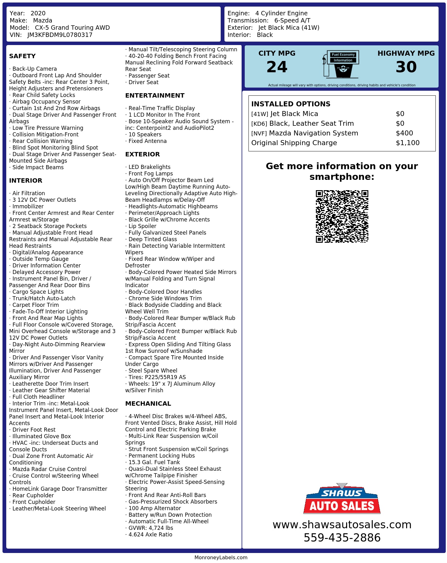 Monroney Label