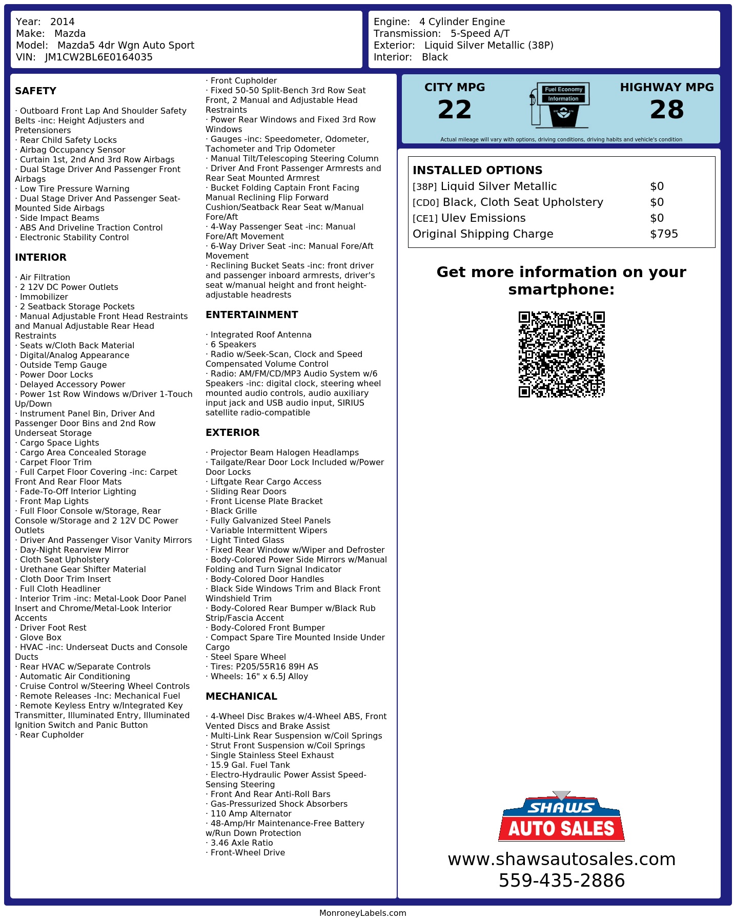 Monroney Label