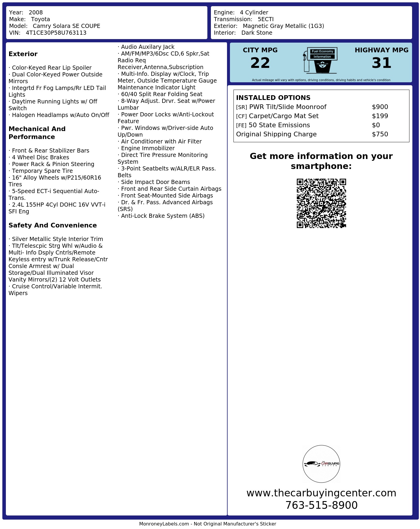 Monroney Label