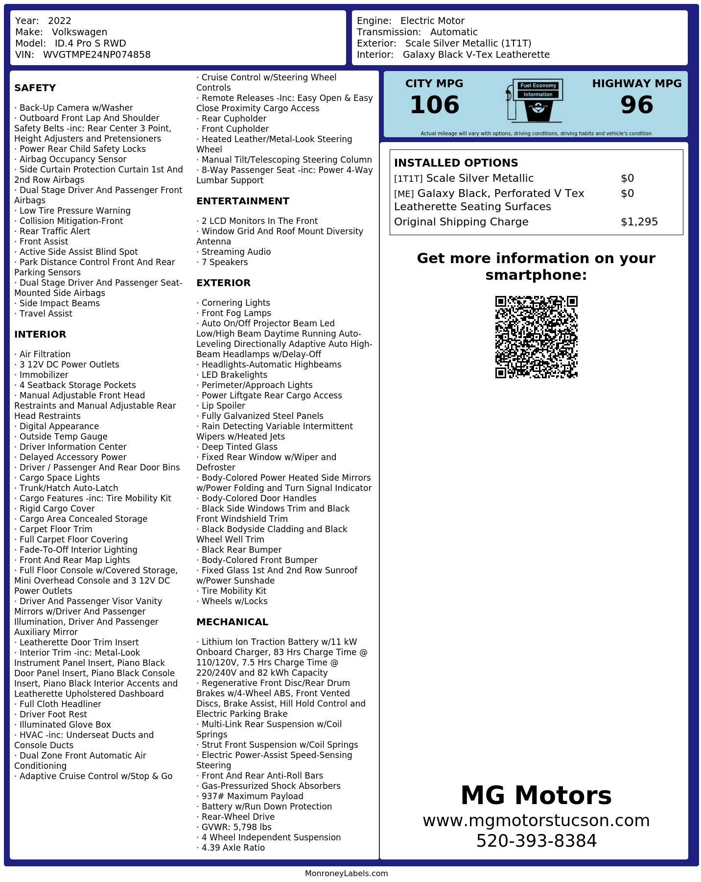 Monroney Label