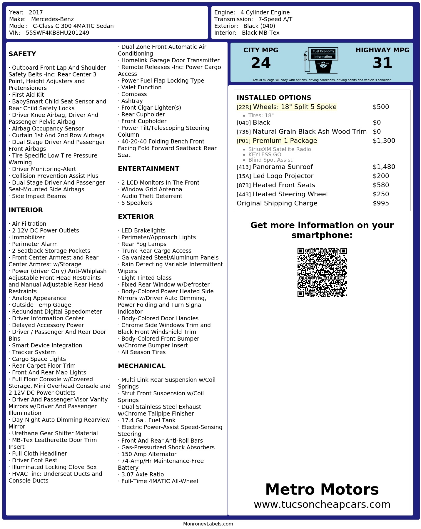 Monroney Label