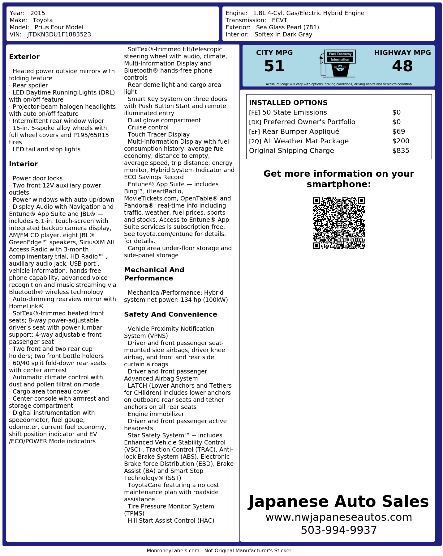 Monroney Label