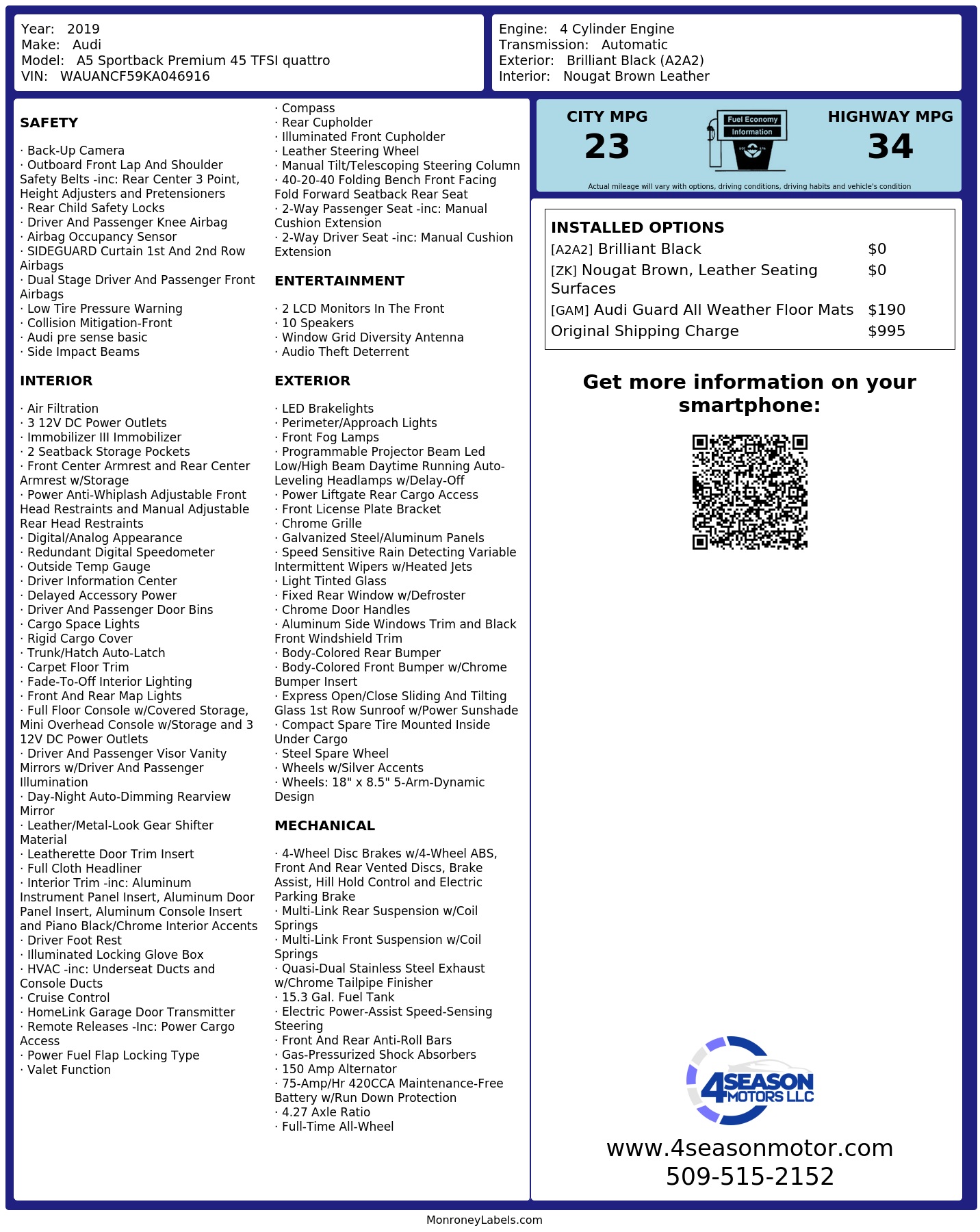 Monroney Label