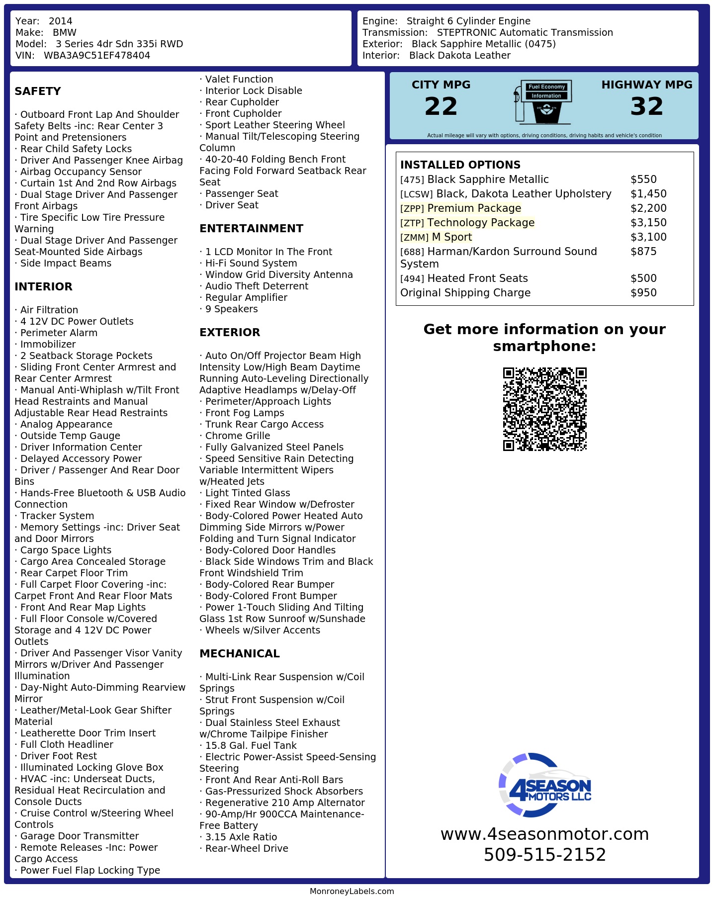 Monroney Label