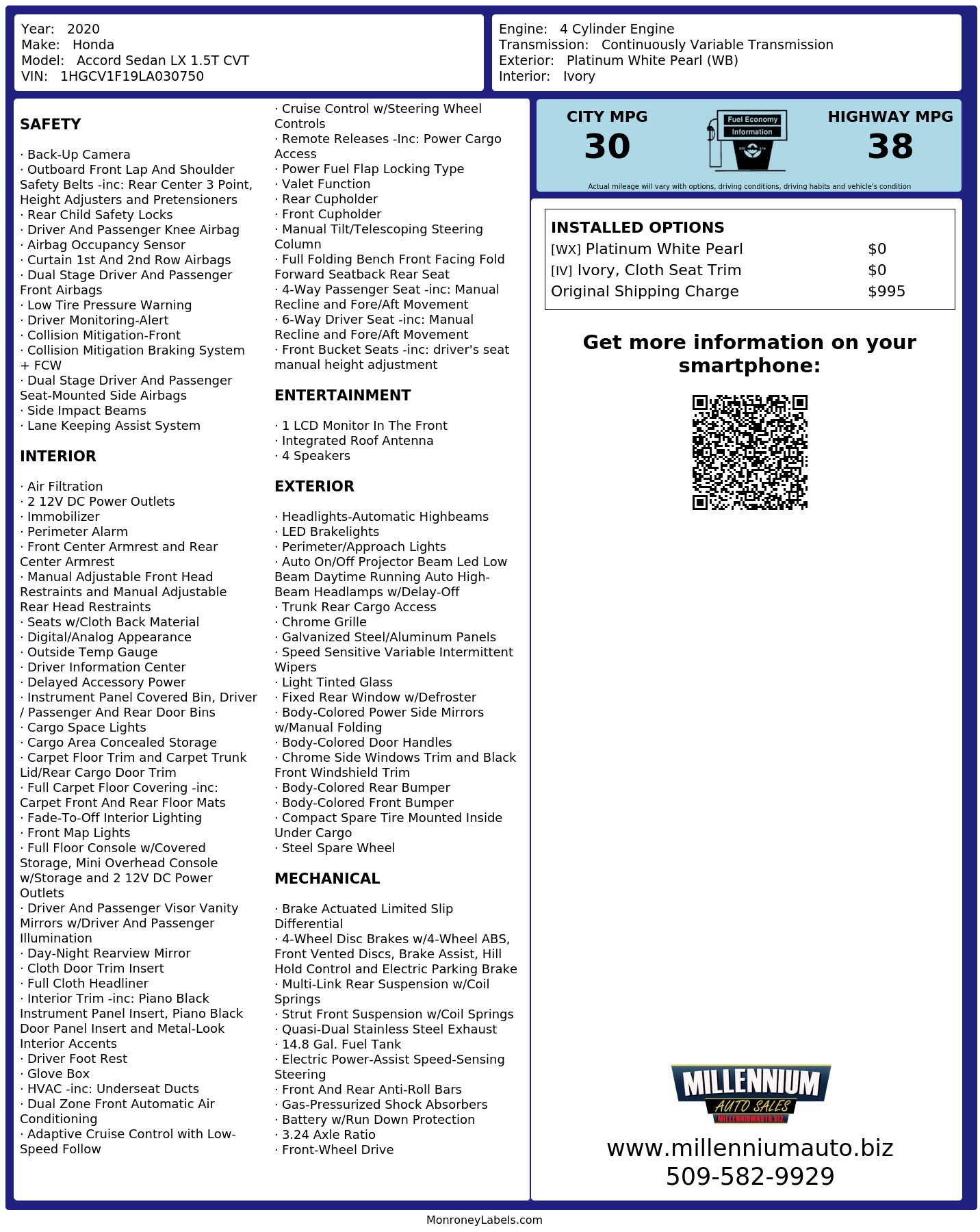 Monroney Label