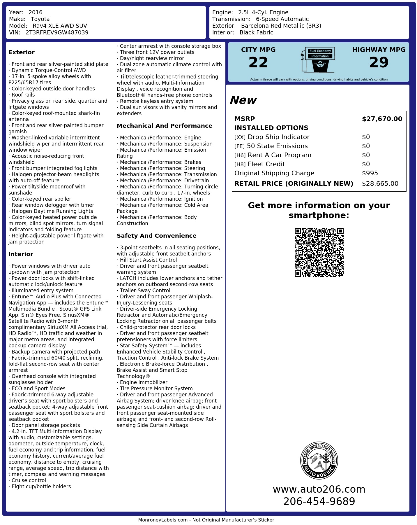 Monroney Label