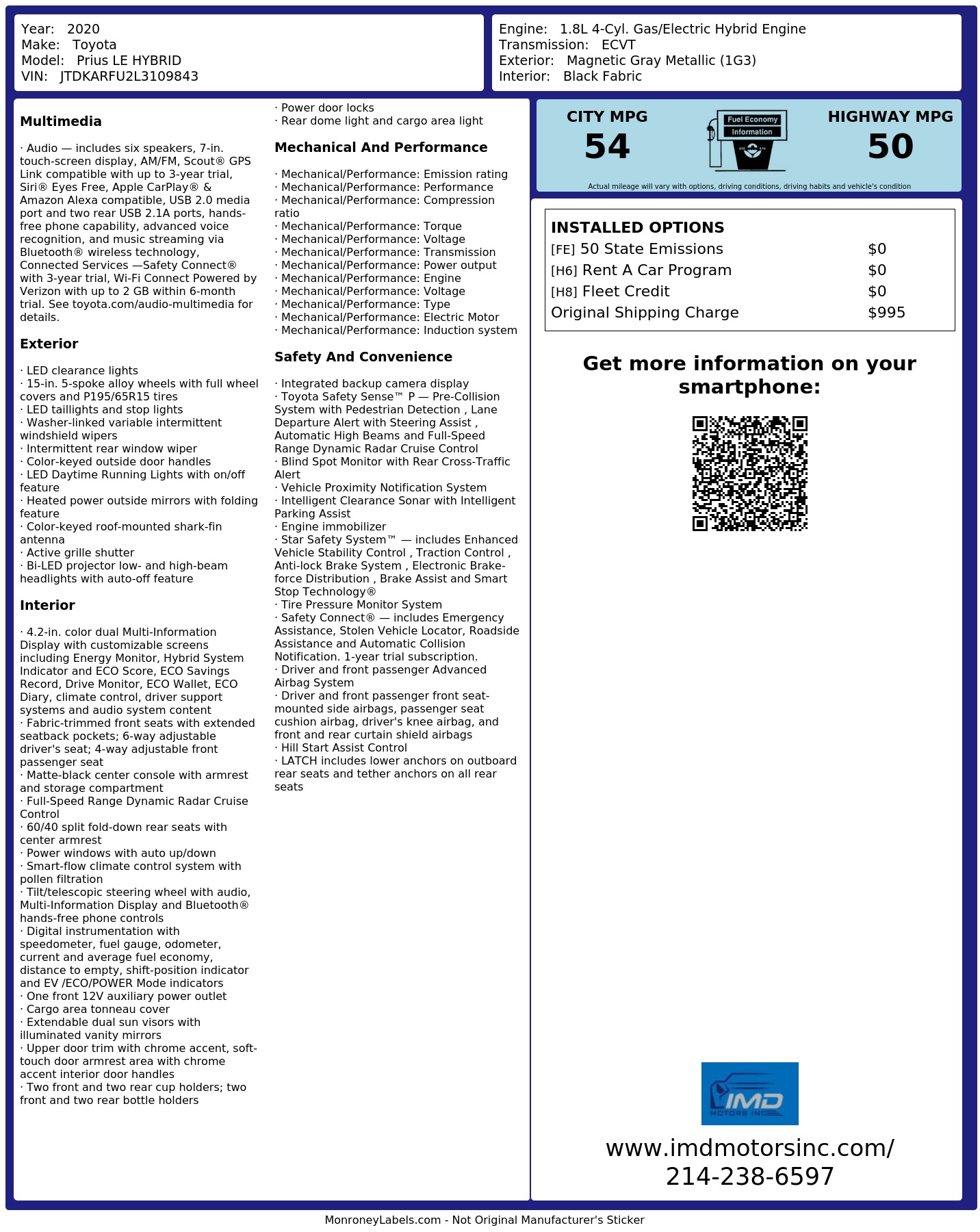 Monroney Label