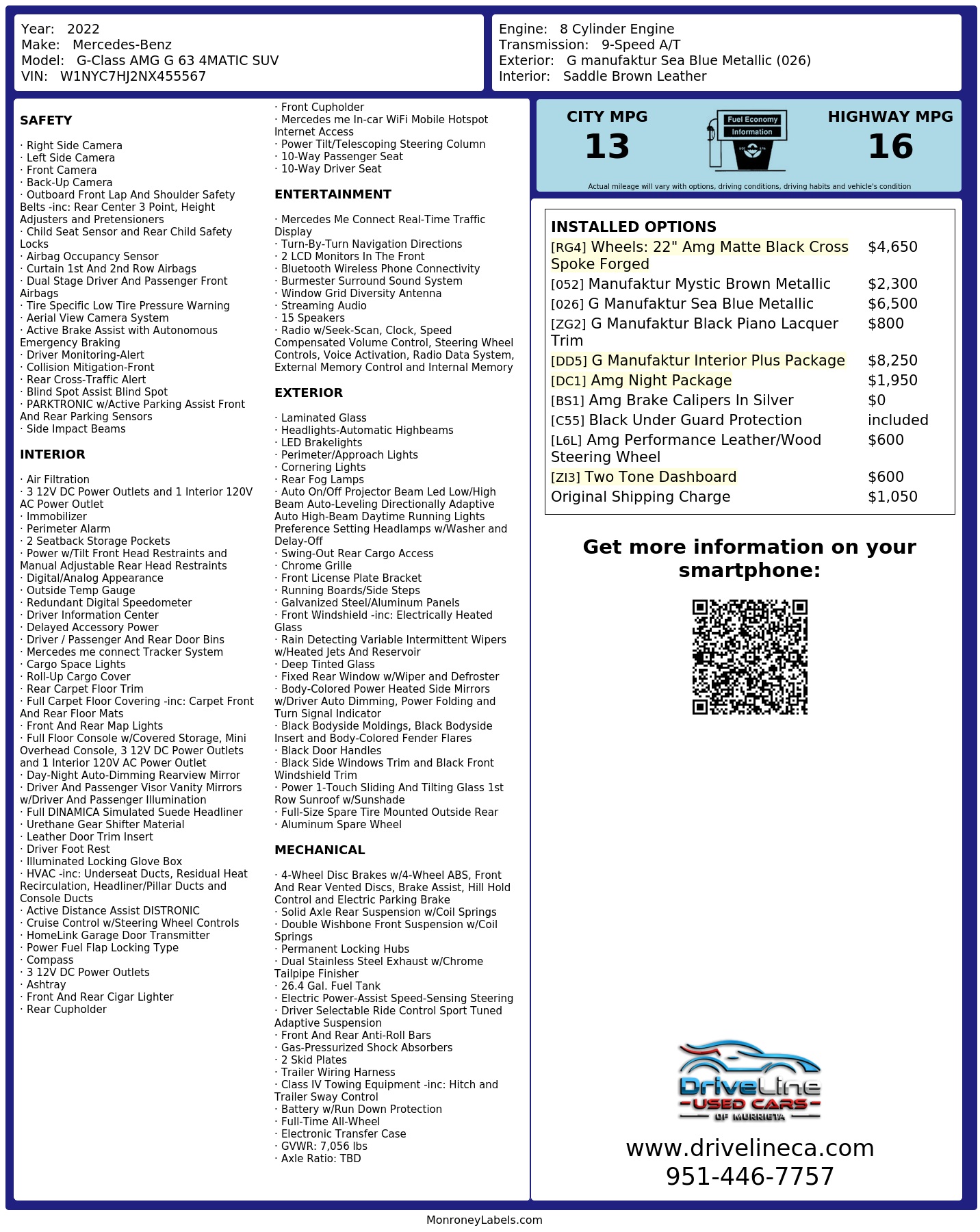 Monroney Label