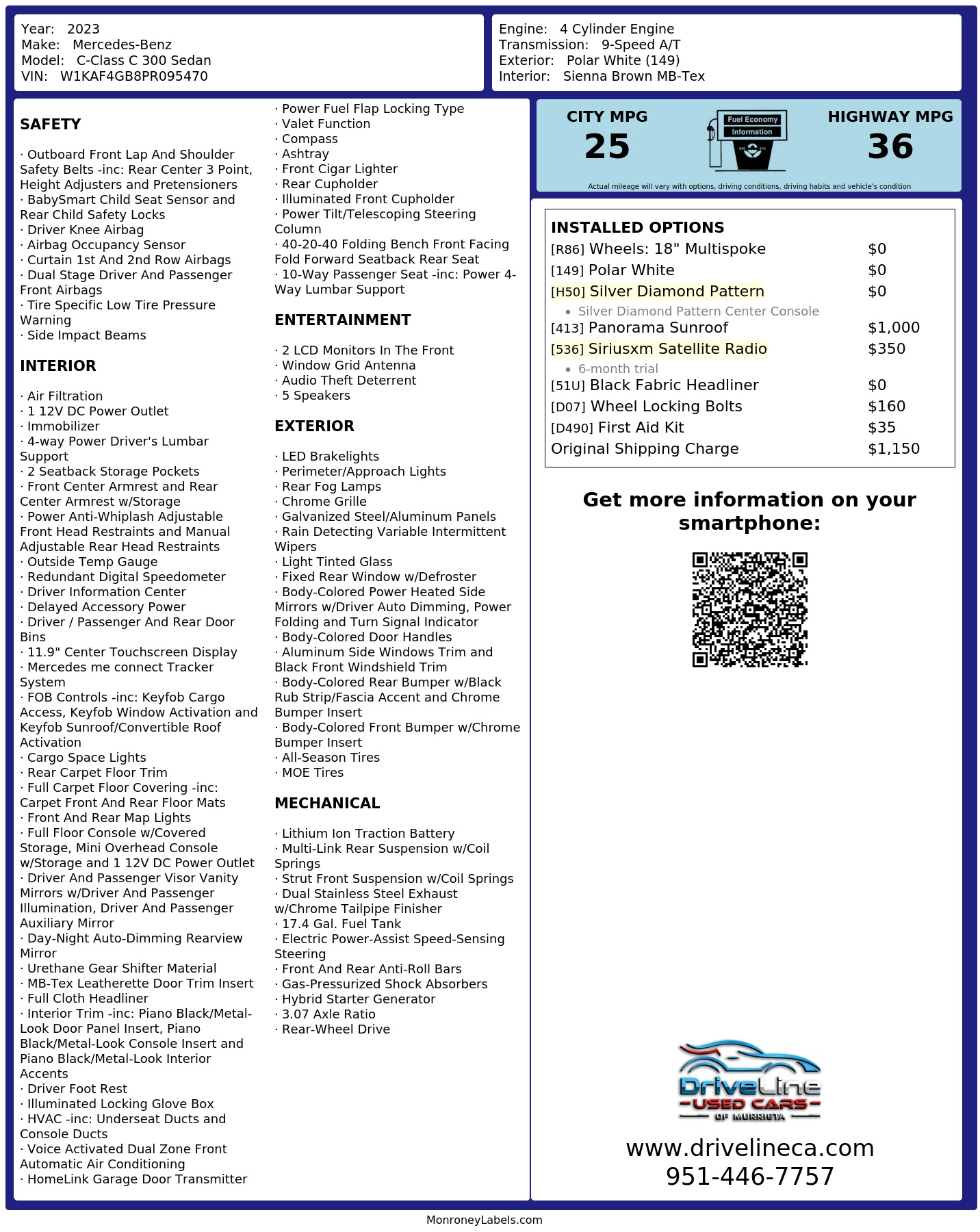 Monroney Label