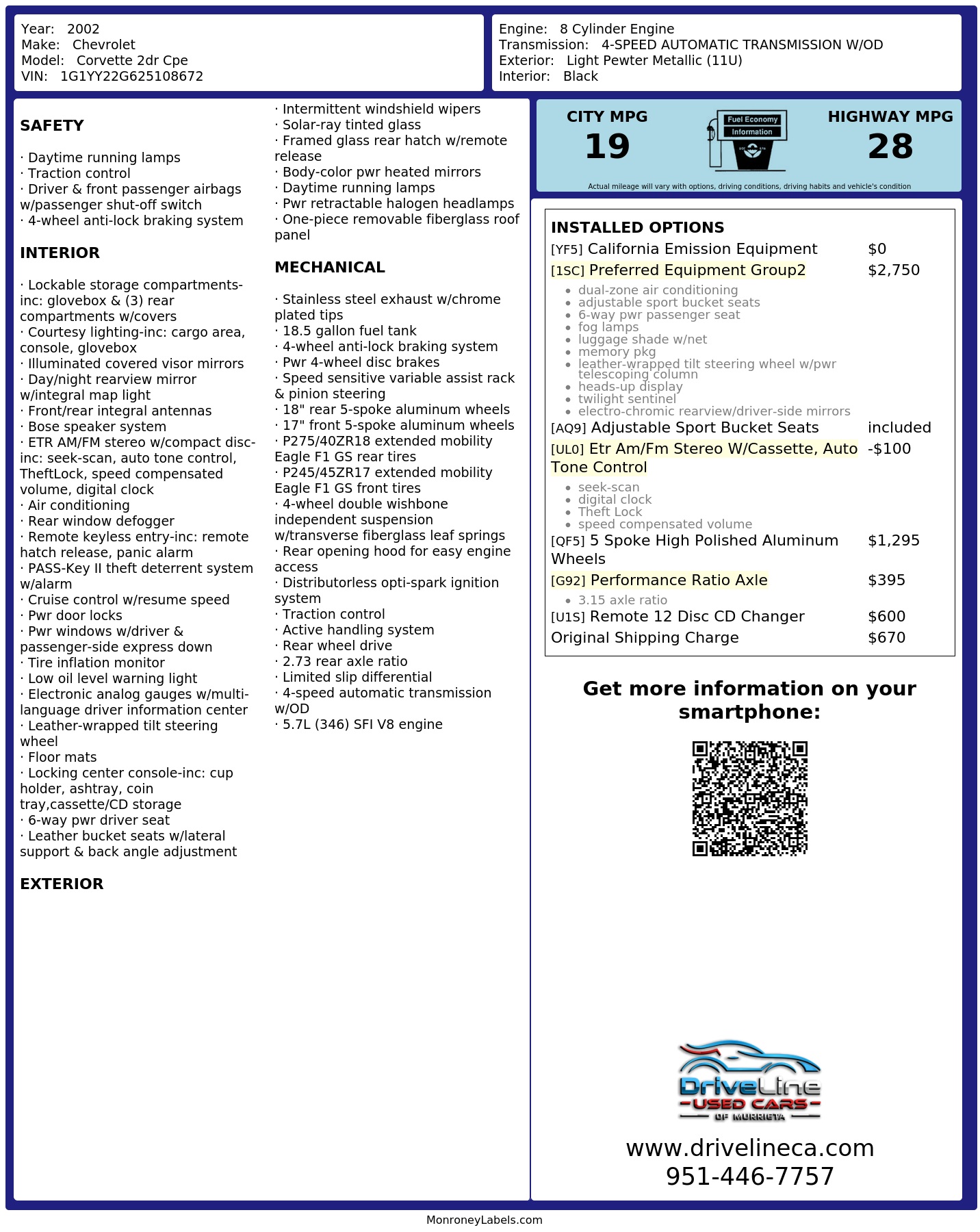 Monroney Label