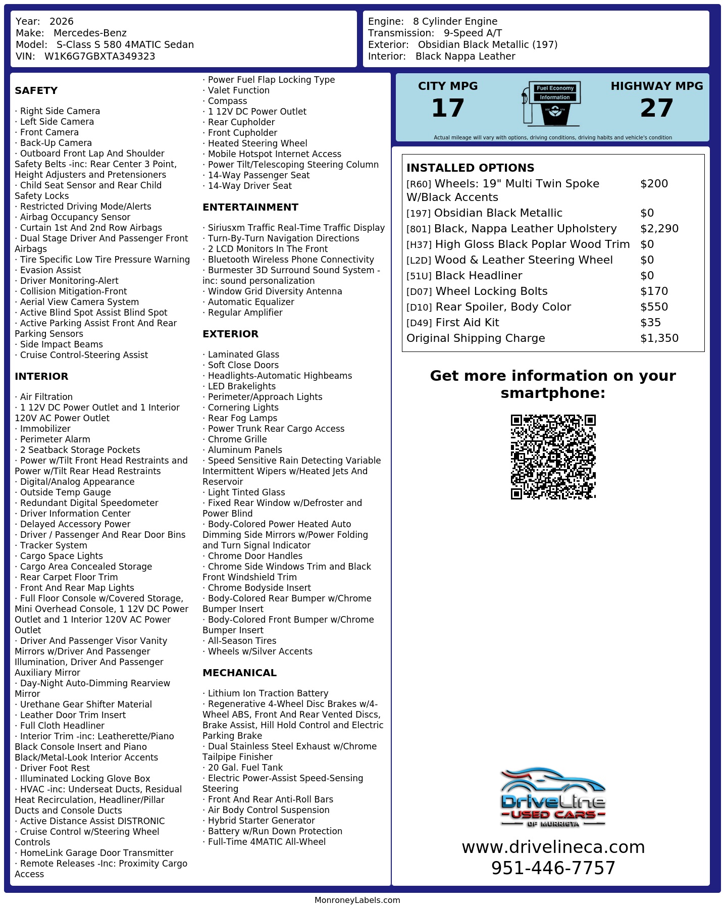 Monroney Label