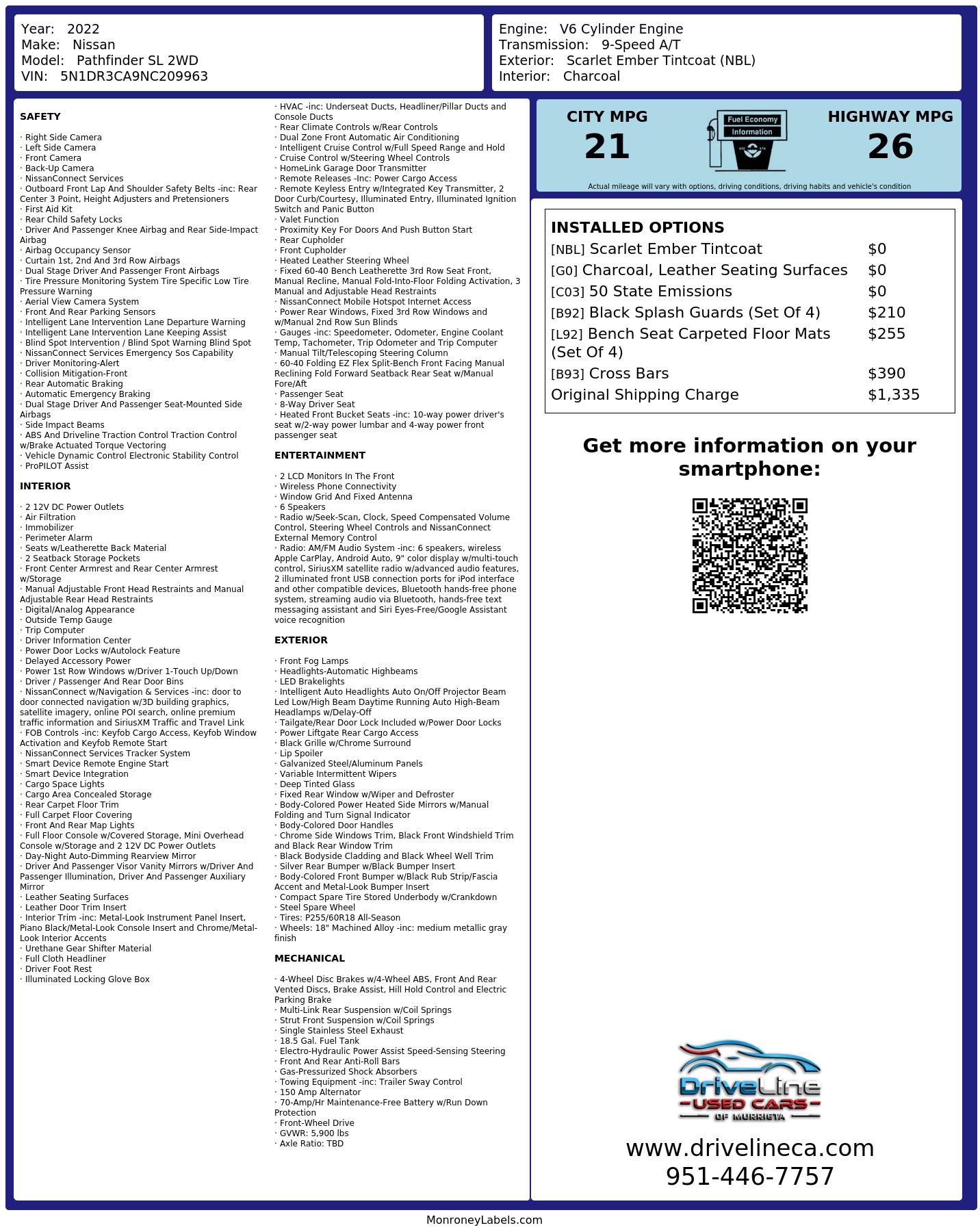 Monroney Label