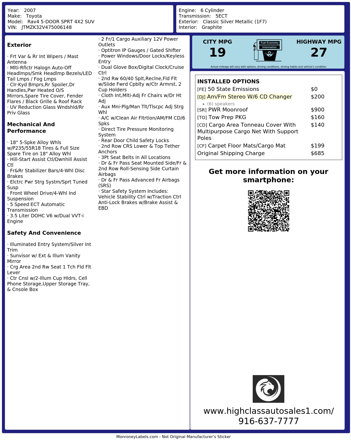 Monroney Label