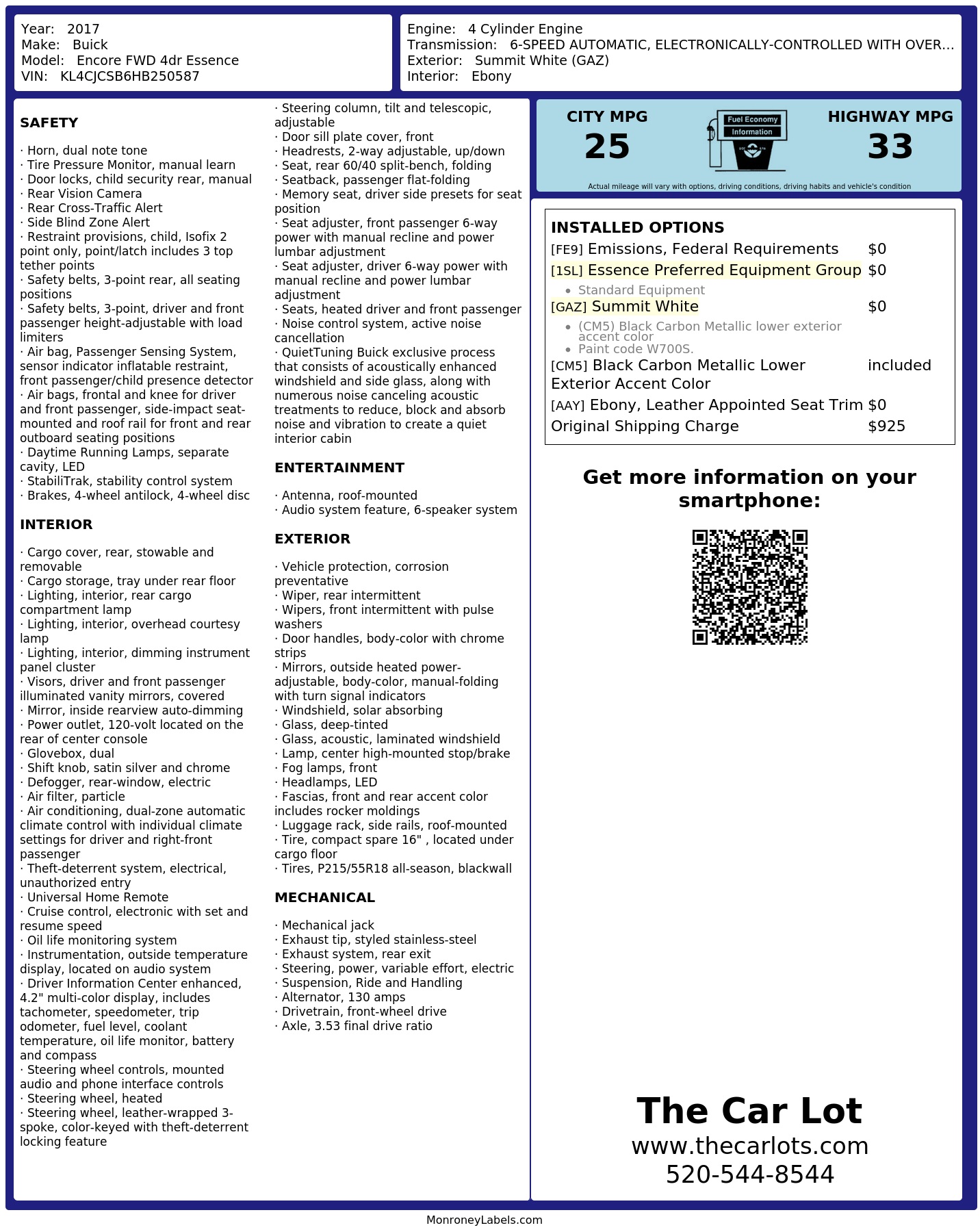 Monroney Label