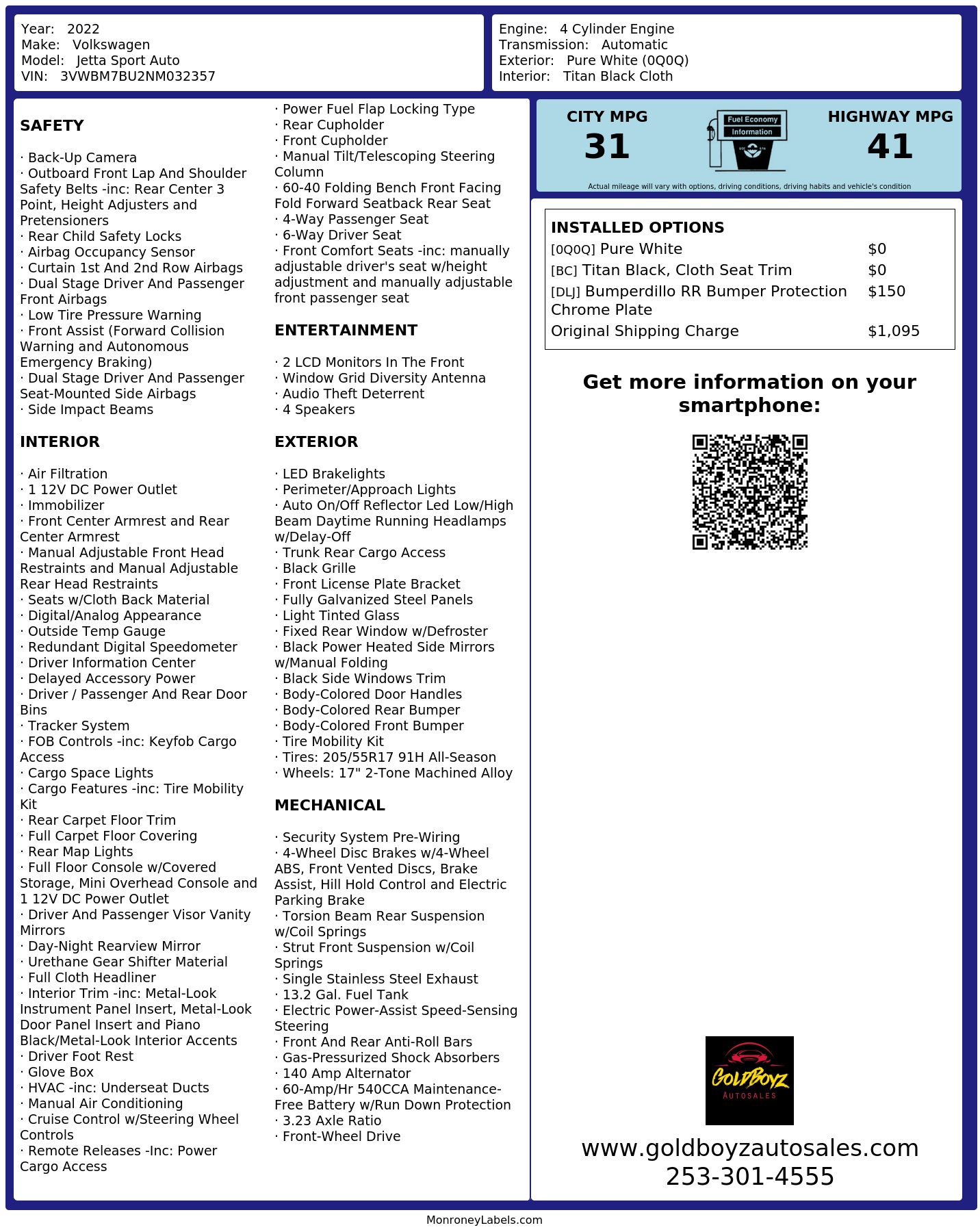 Monroney Label