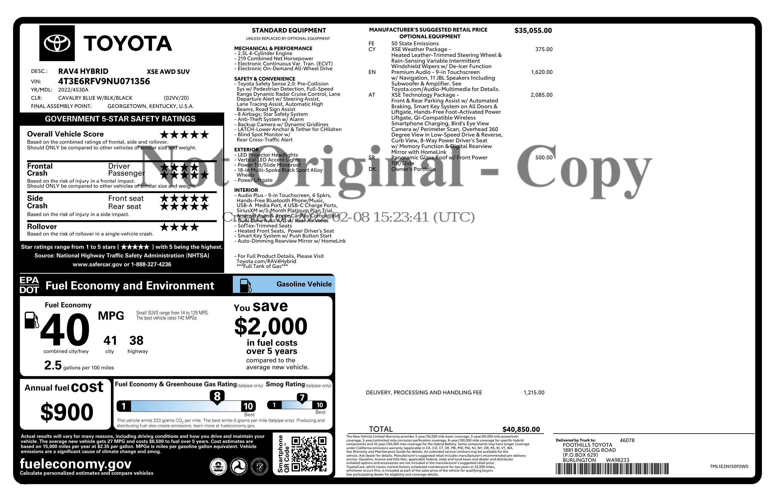 Monroney Label