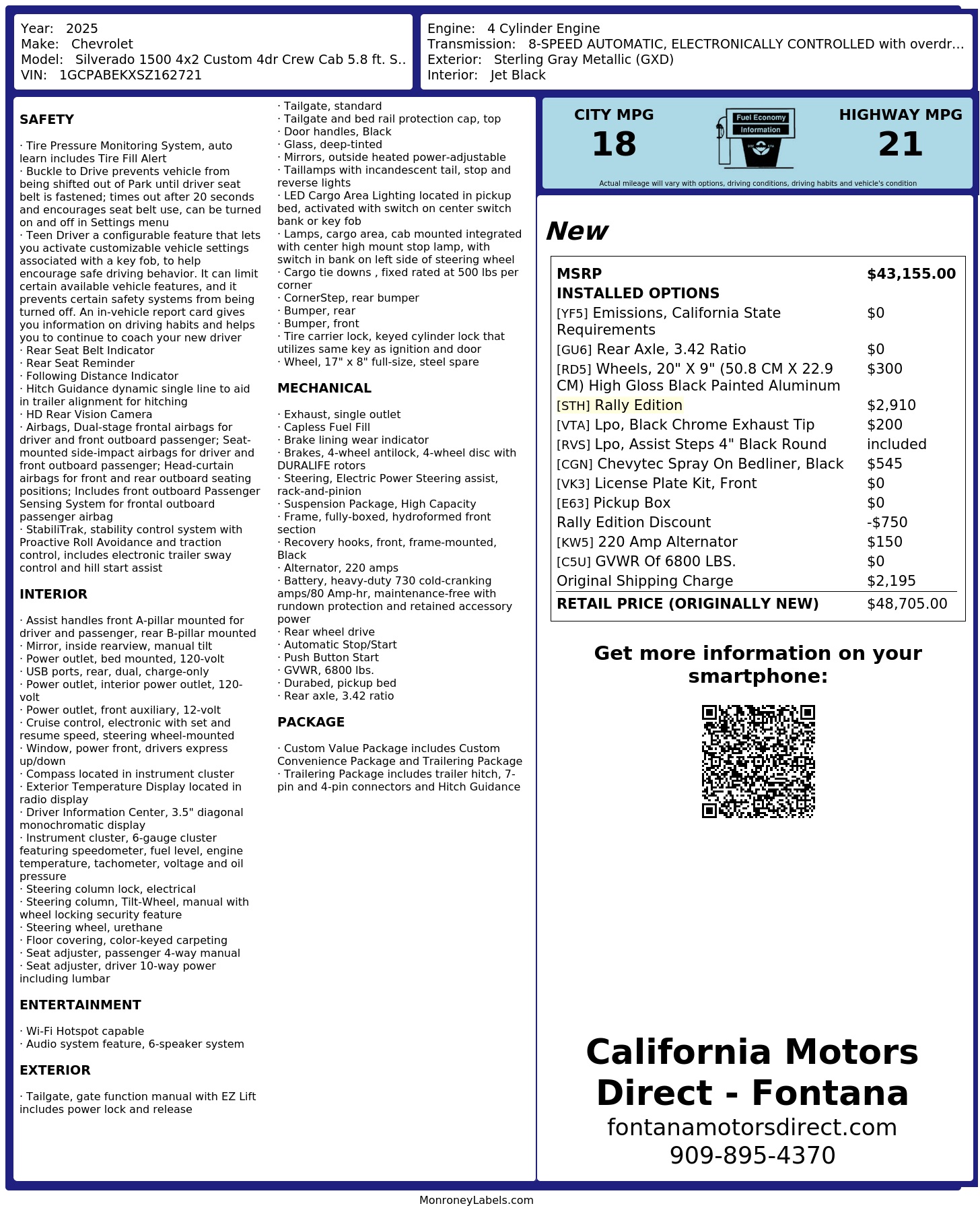 Monroney Label