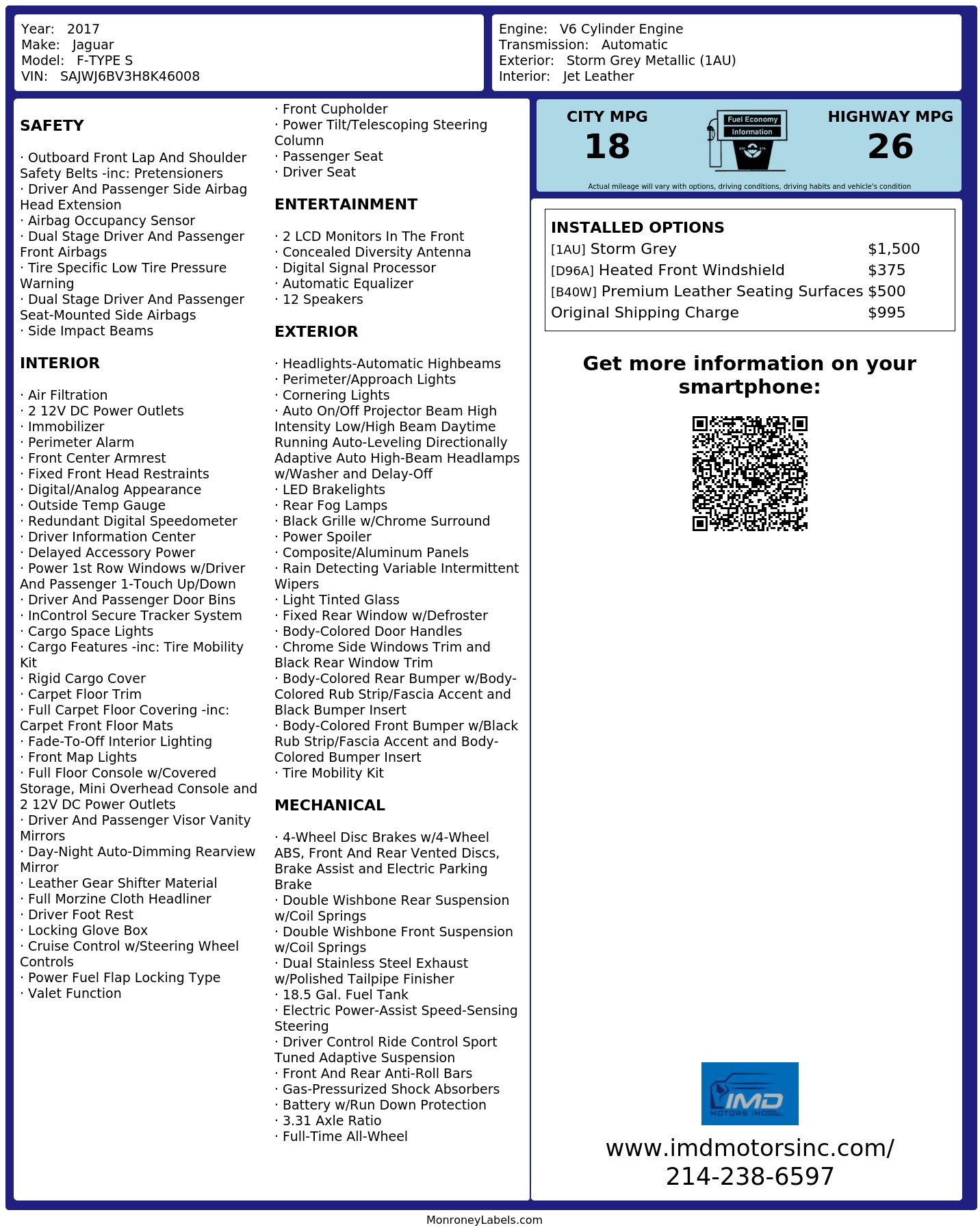 Monroney Label