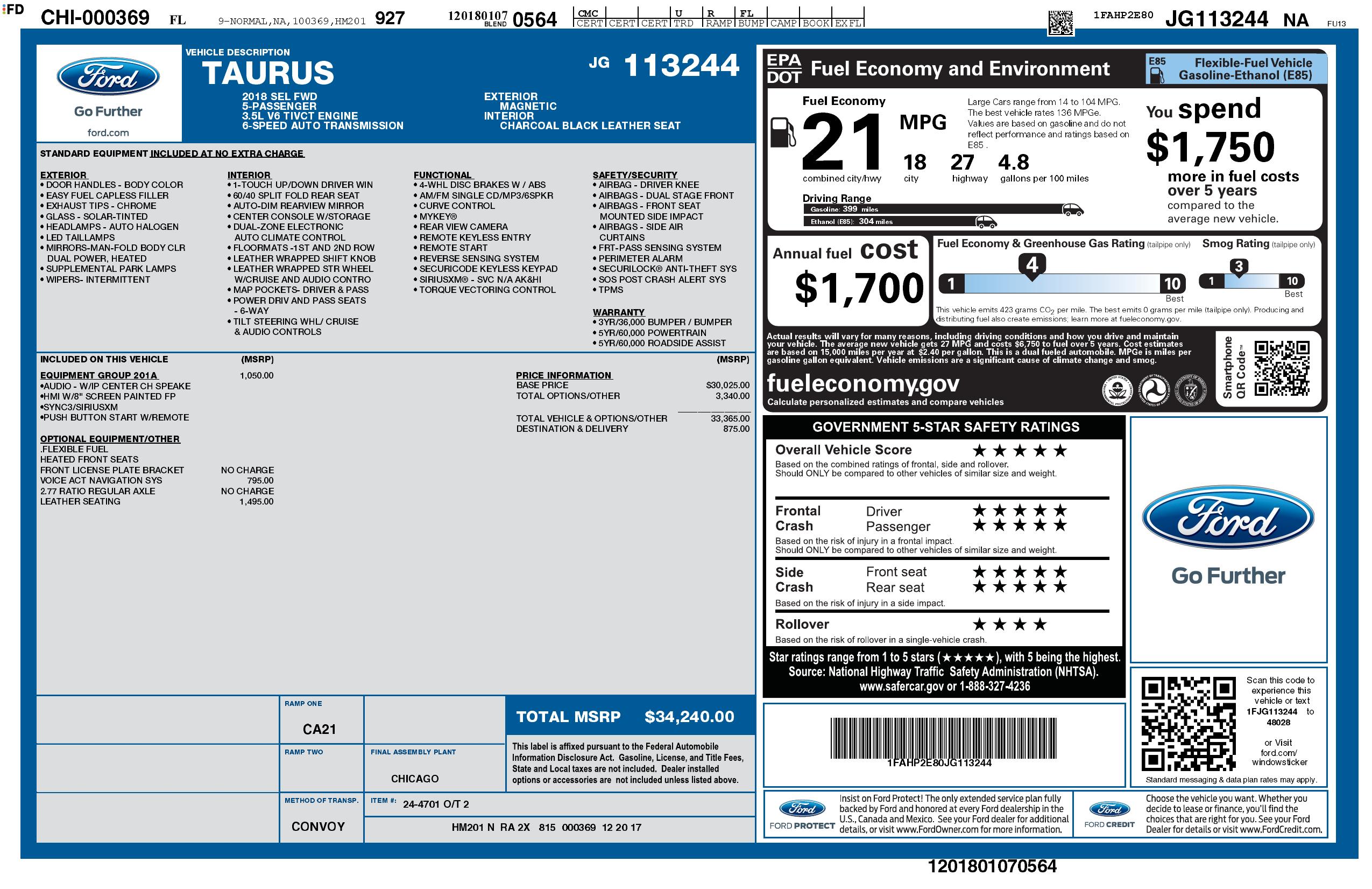 Monroney Label