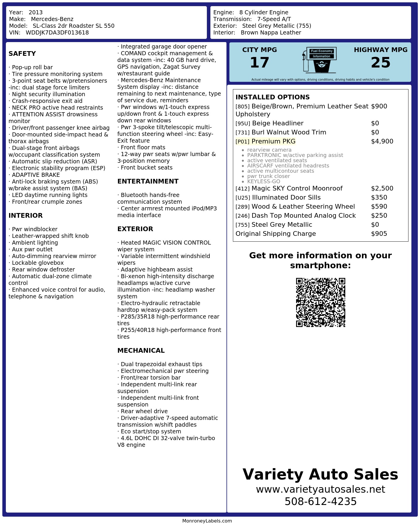 Monroney Label