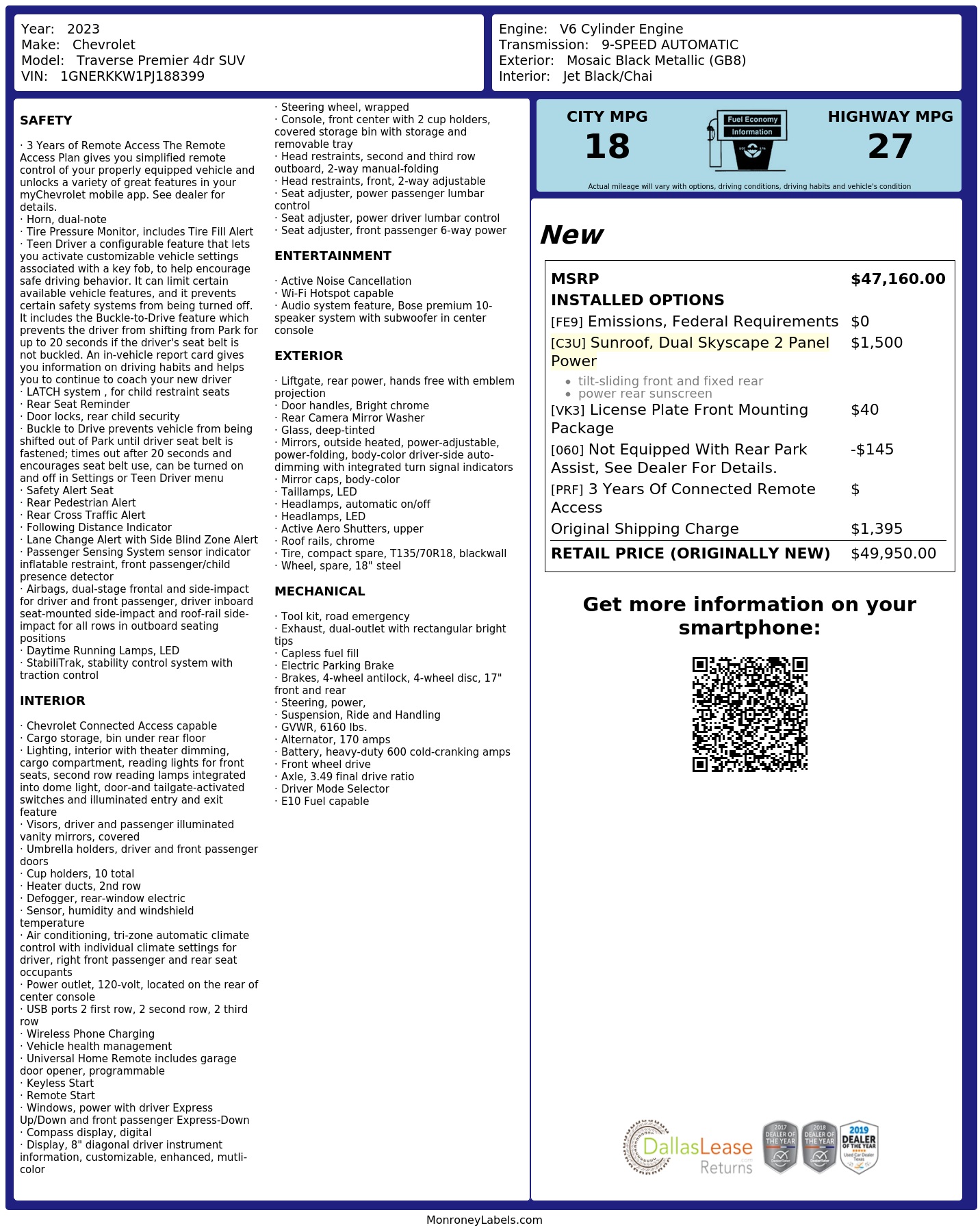 Monroney Label