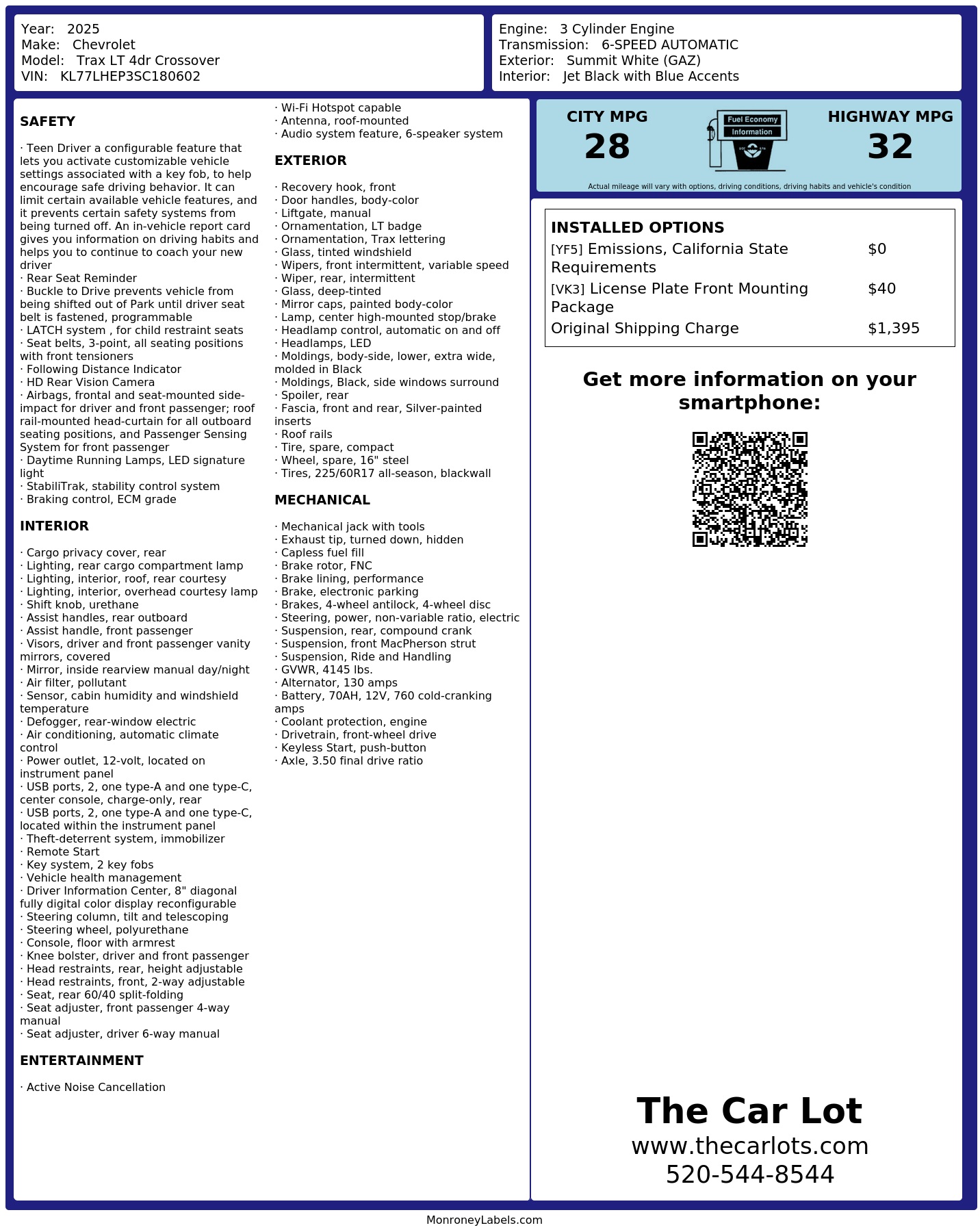 Monroney Label