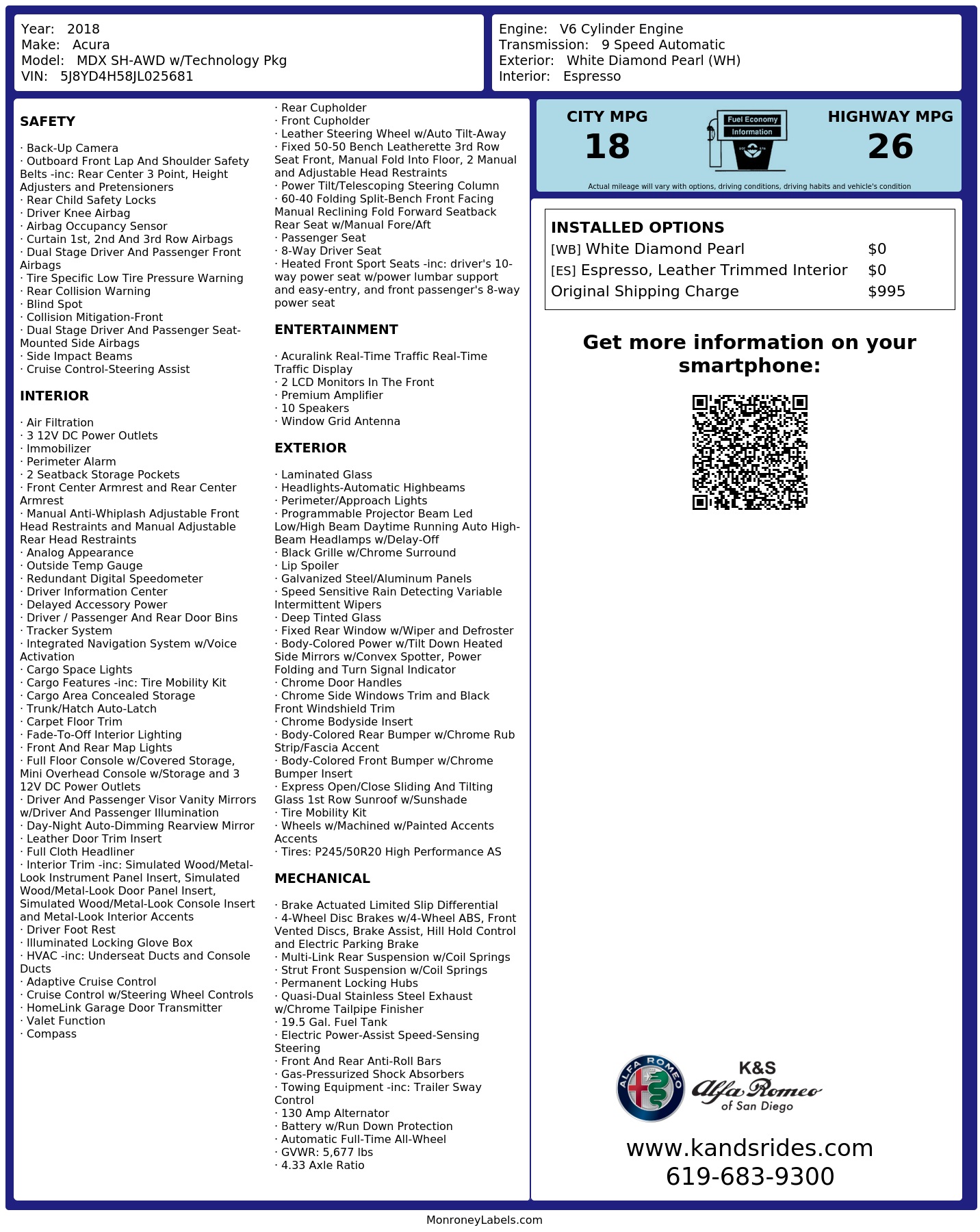 Monroney Label