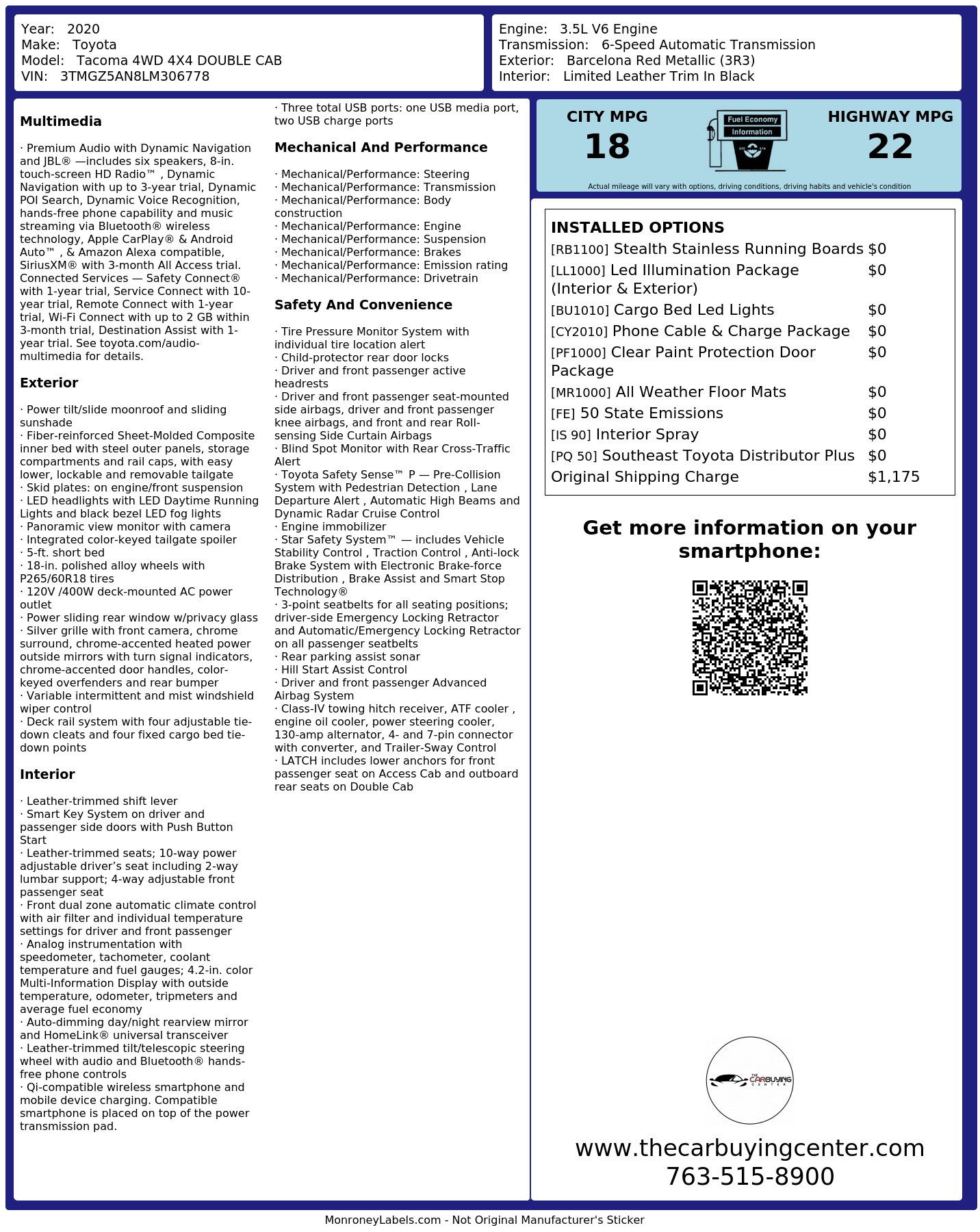 Monroney Label