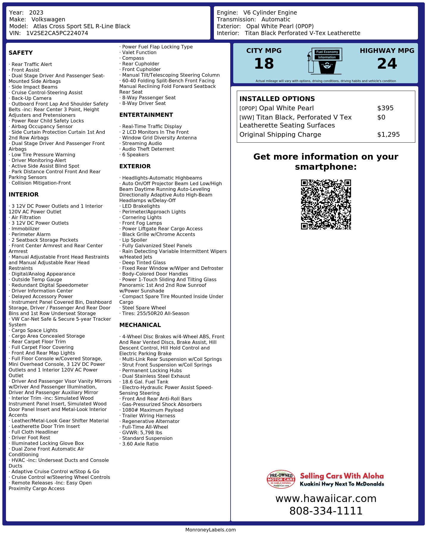 Monroney Label