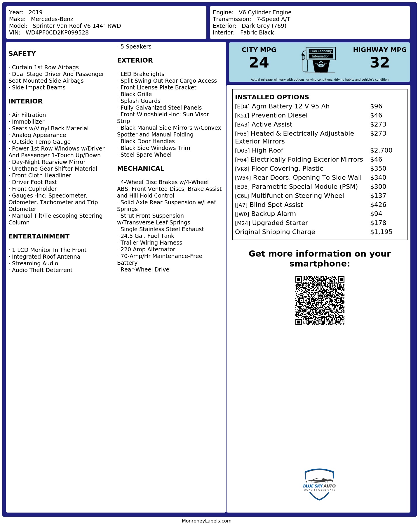 Monroney Label