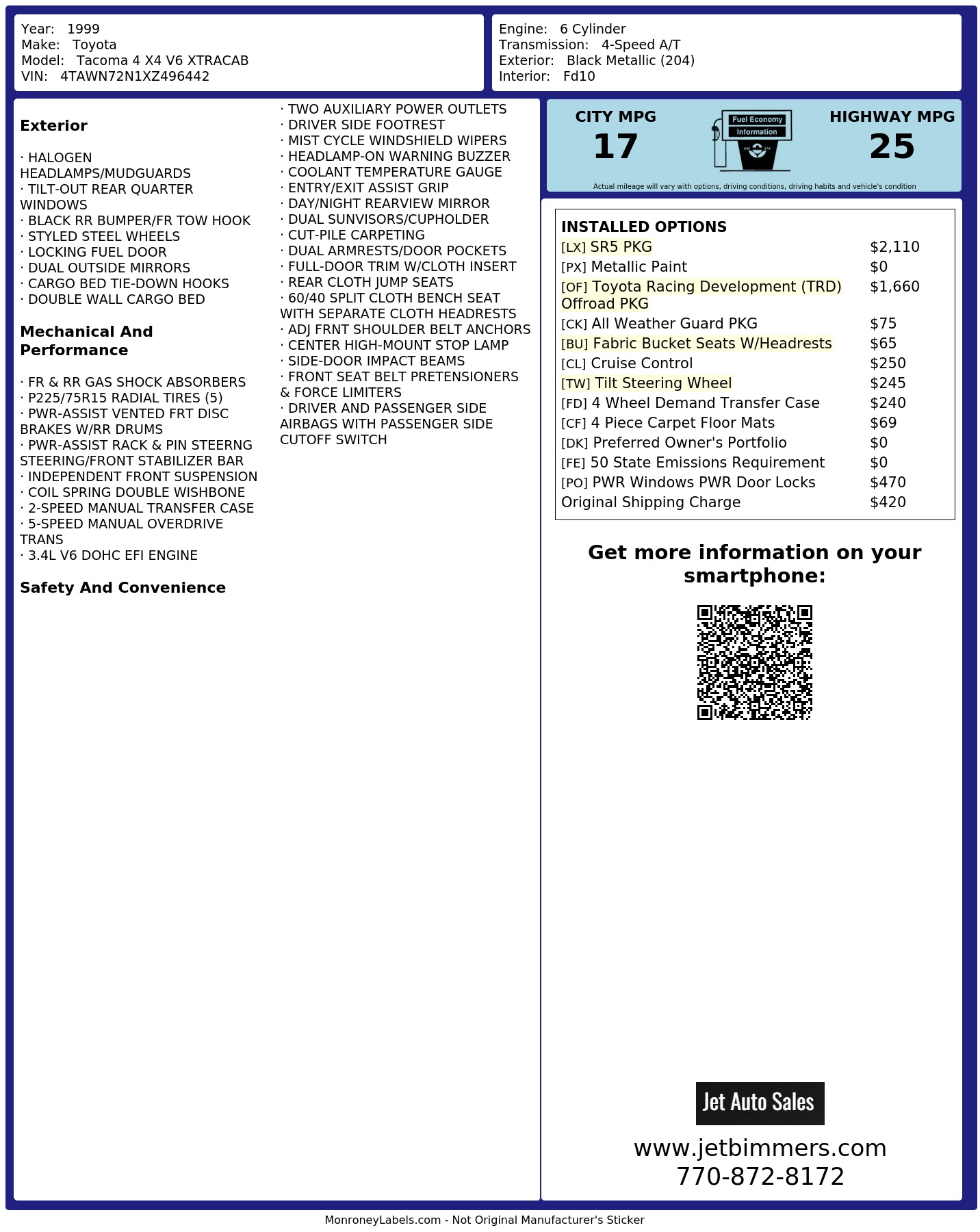 Monroney Label